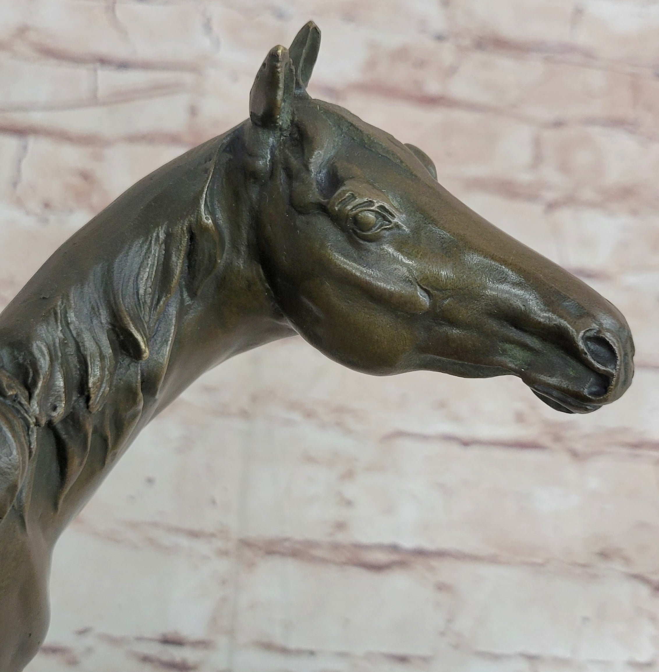 Bronze Western Sculpture Cowboy on Horseback Statue Figure 14" x 11"