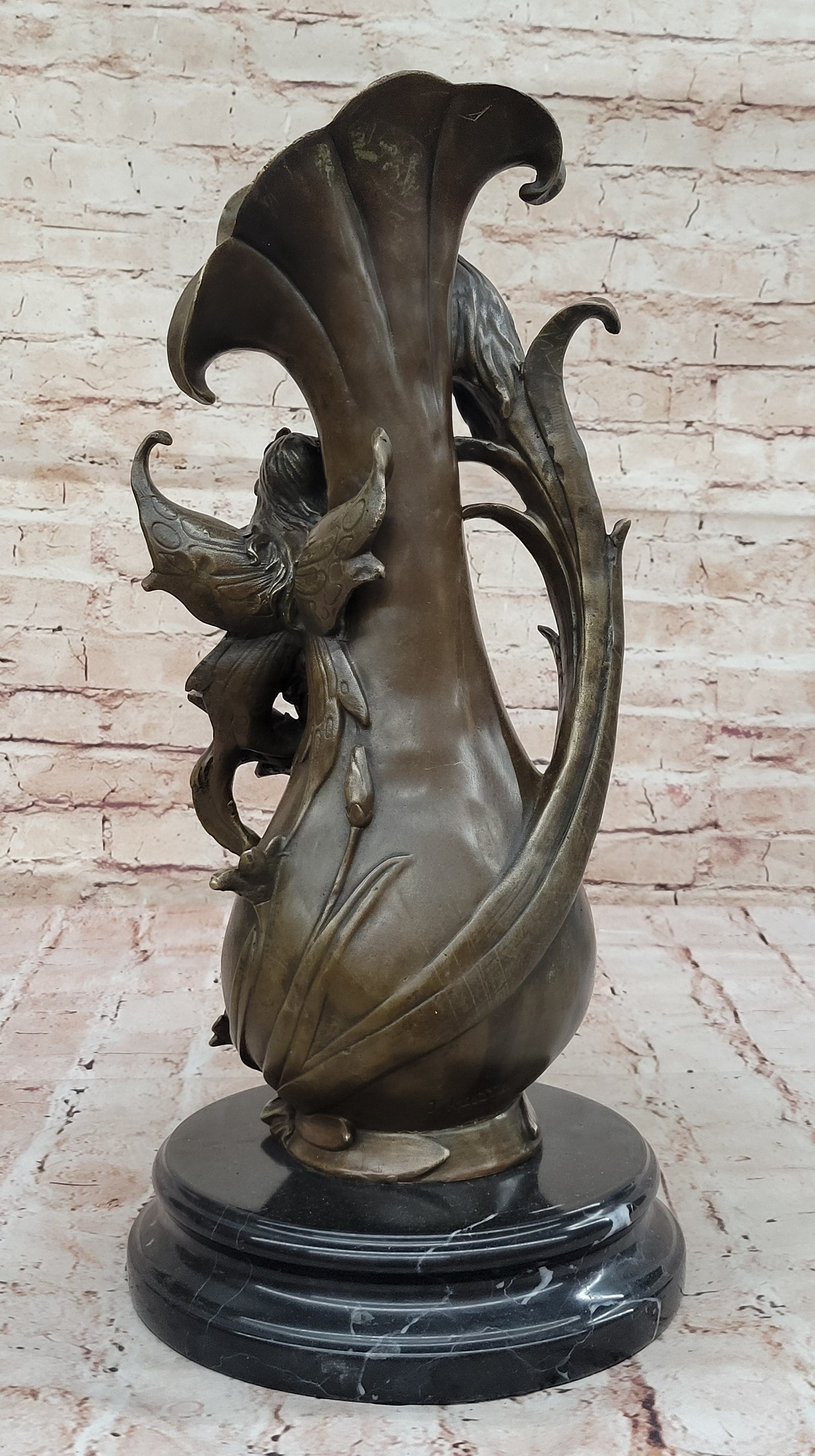 Bronze Fairy and Horse Sculpture – Enchanting Fantasy Statue for Home or Garden Decor