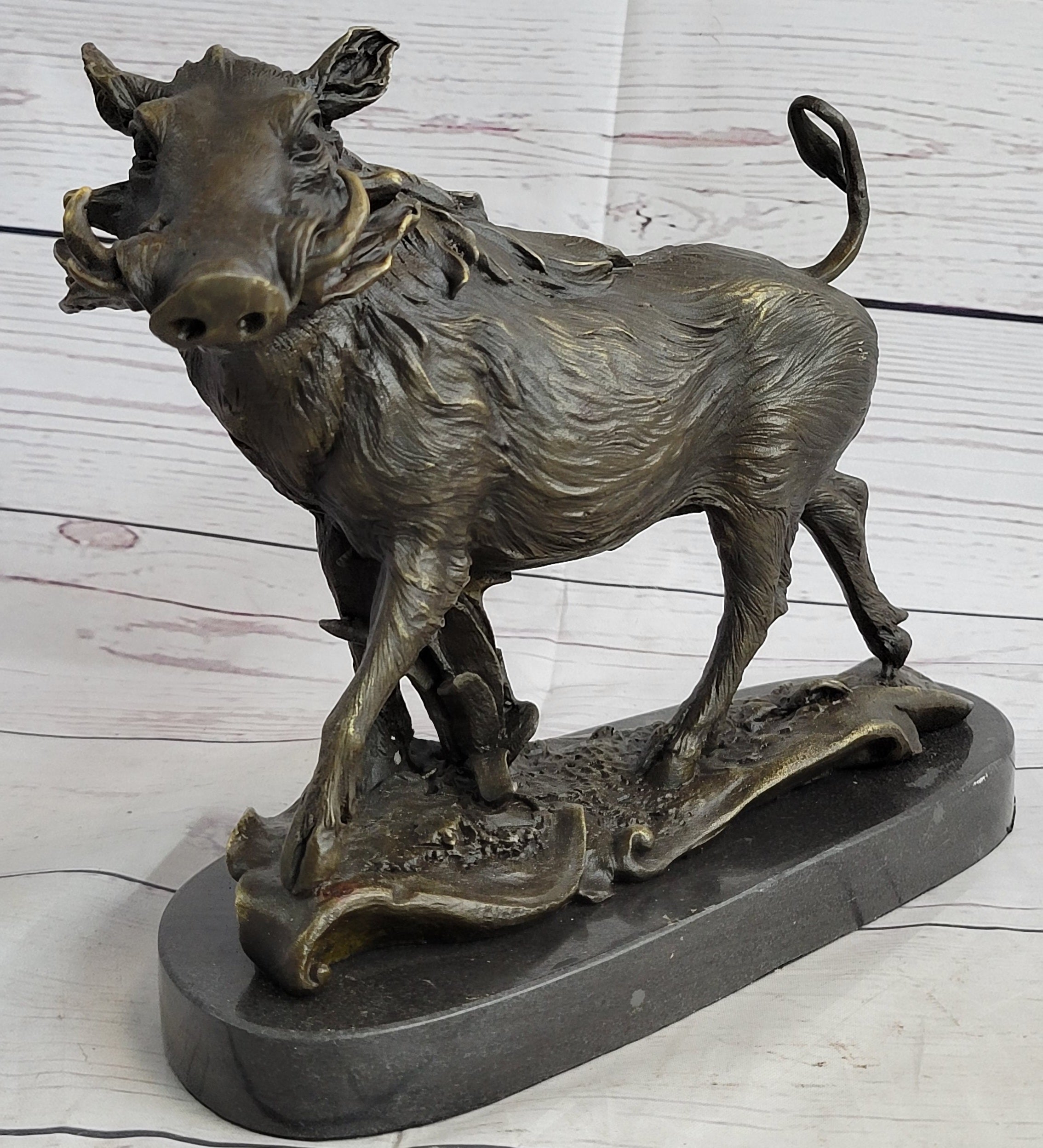 Boar Wild Pig Bronze Statue Sculpture by Barye Figure Farm Animal Lost Wax Decor