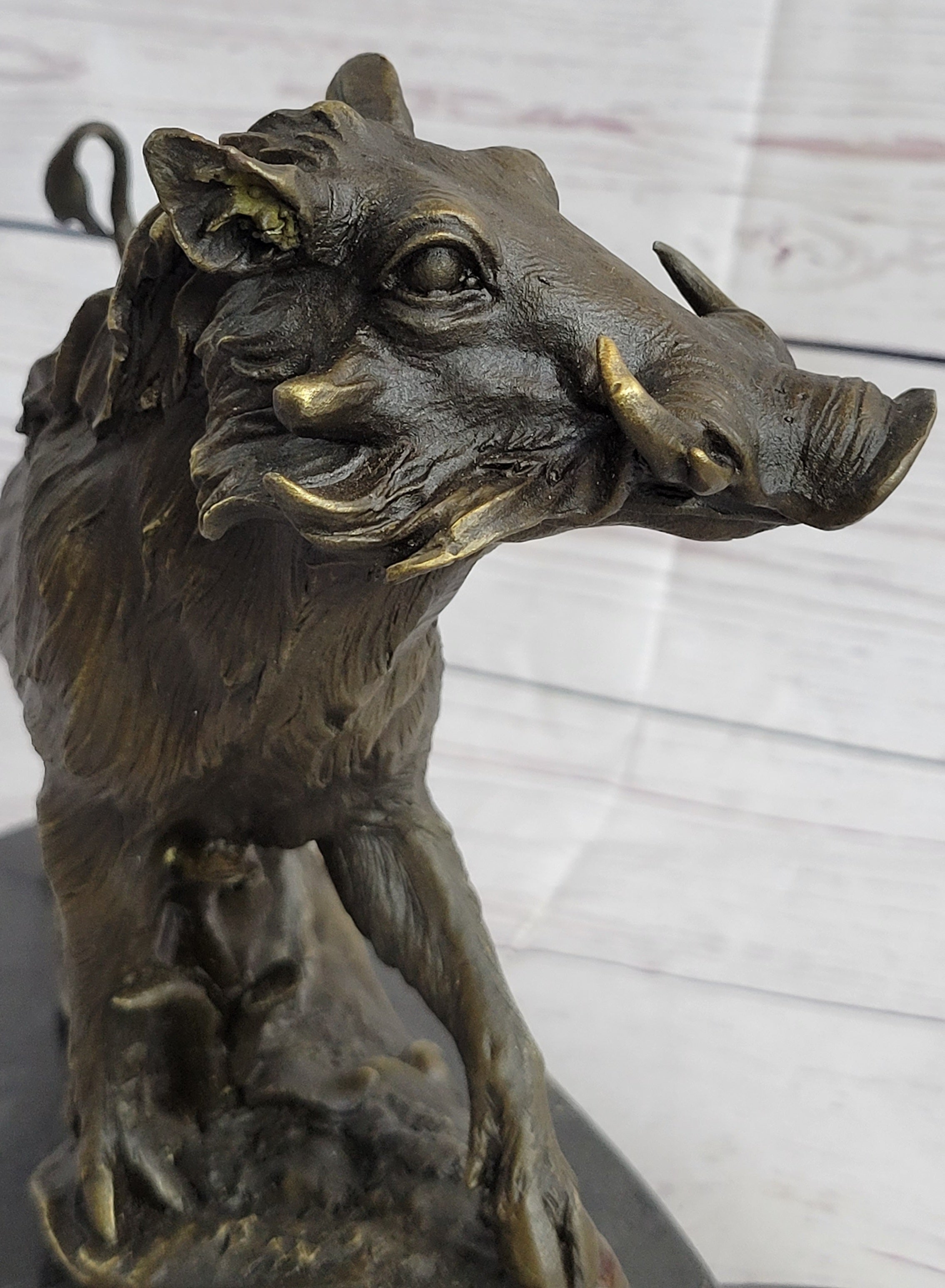 Boar Wild Pig Bronze Statue Sculpture by Barye Figure Farm Animal Lost Wax Decor