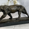 African Lioness Wildlife Animal Bronze Statue Marble Figure Art Decor