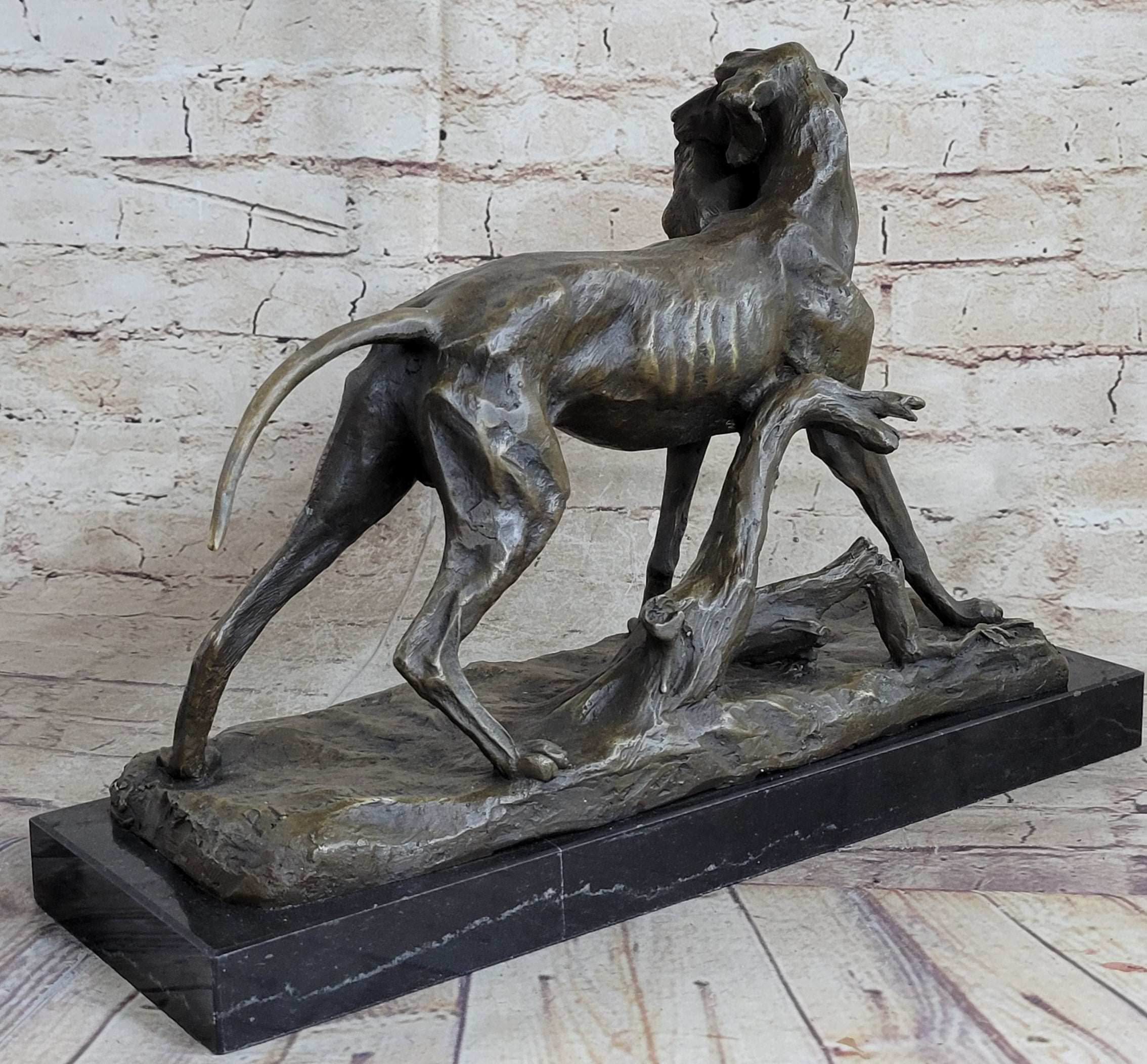 Hot Cast Bronze Sculpture of Hunting Dog Retriever with Rabbit in Mouth