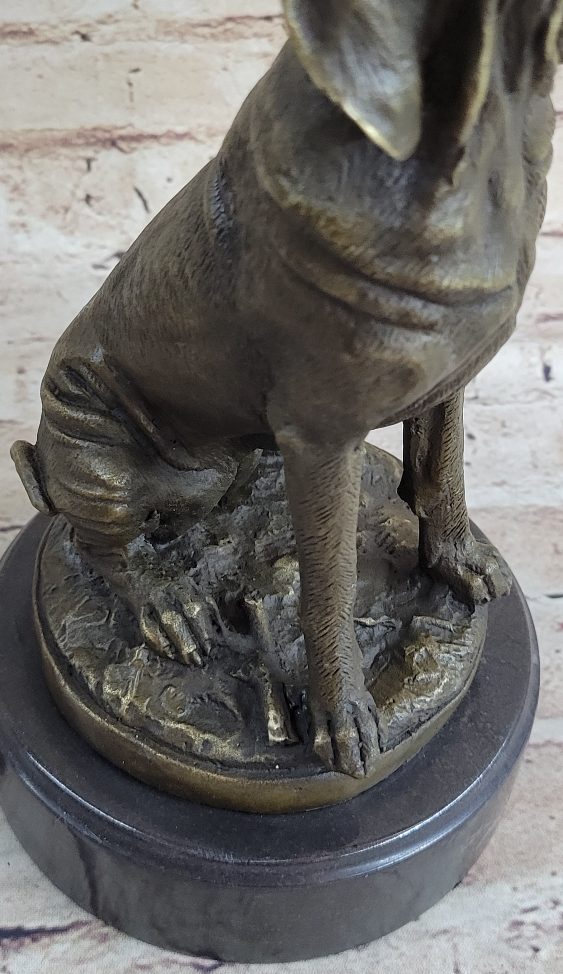 Signed Cain Bloodhound Bronze Marble Sculpture Pet Dog Figure Man`s Best Friend