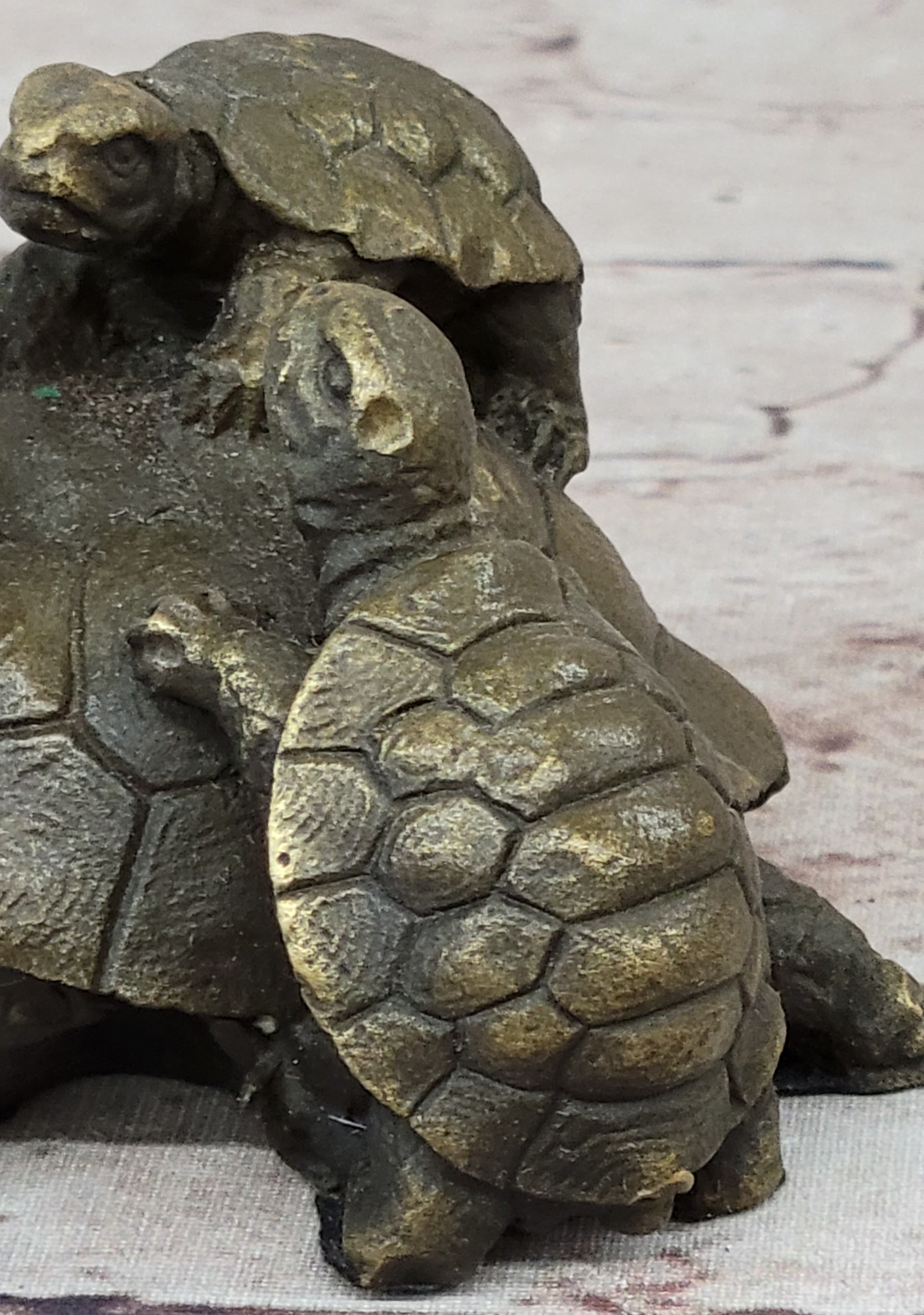 Turtle Family 3 Turtles Bronze Metal Figurine Sculpture Signed Original Art by Milo