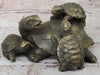 Turtle Family 3 Turtles Bronze Metal Figurine Sculpture Signed Original Art by Milo