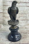 Original Milo Hawk American Eagle Bronze Marble Base Sculpture Bird Figurine Art