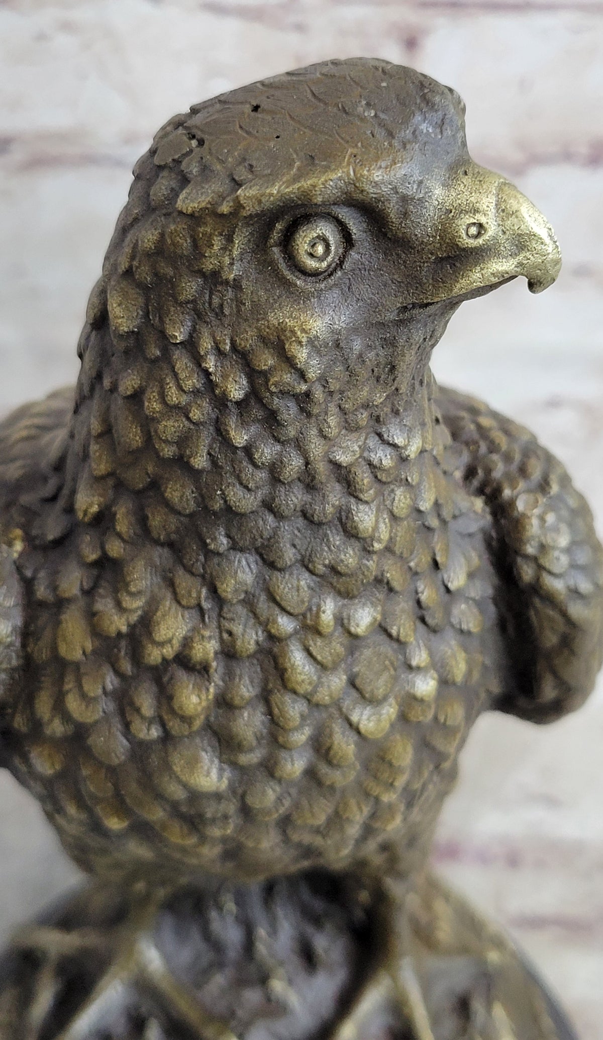 Guardian Eagle Hawk Bird Bronze Statue Sculpture Figure 12" x 9"