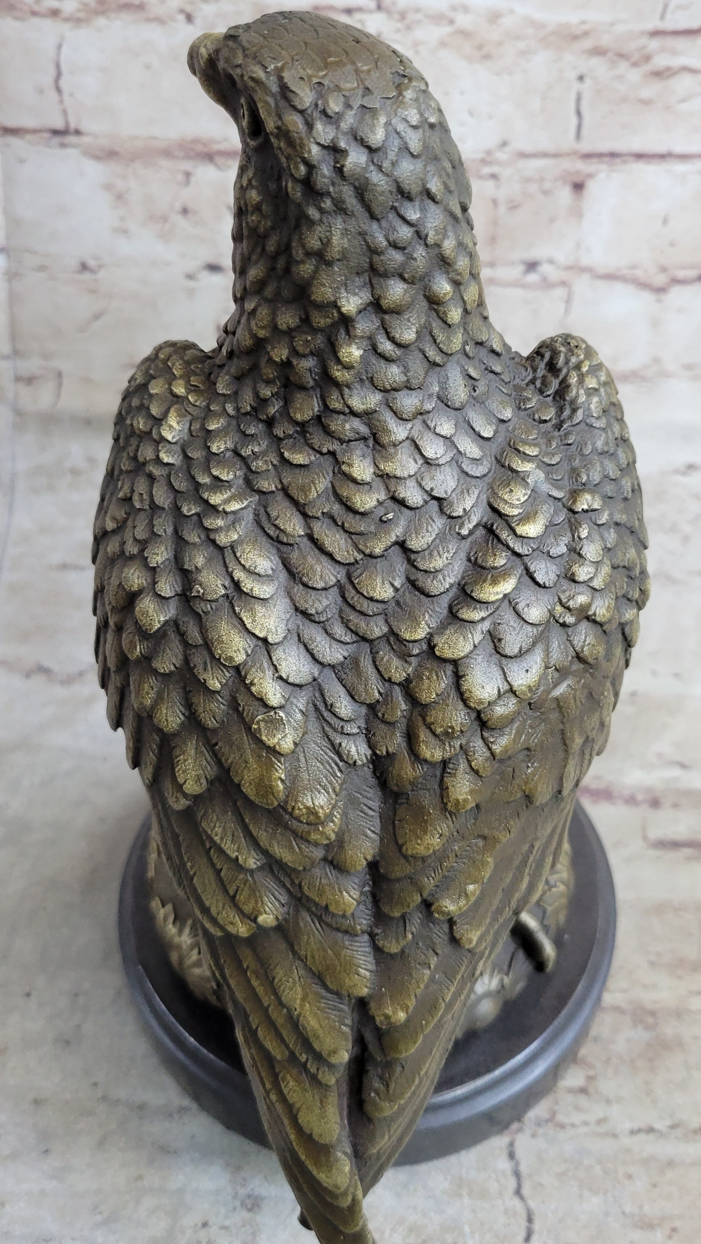 Guardian Eagle Hawk Bird Bronze Statue Sculpture Figure 12" x 9"