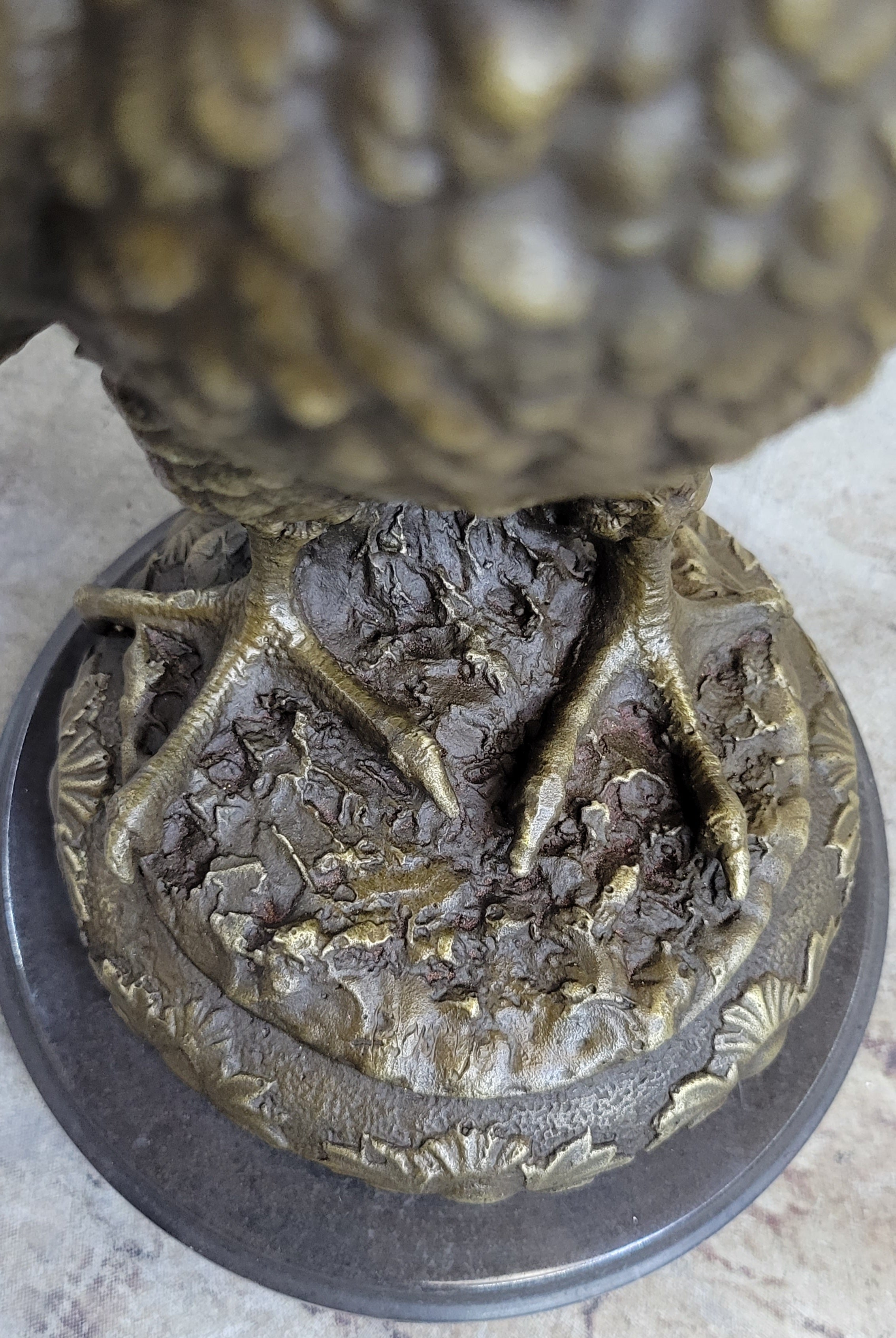 Guardian Eagle Hawk Bird Bronze Statue Sculpture Figure 12" x 9"