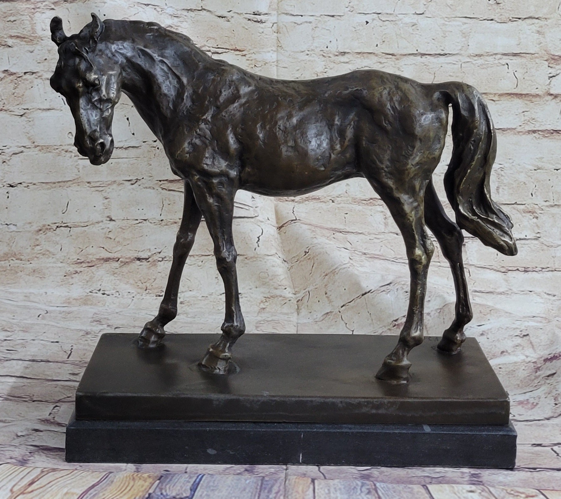 Large Arabian Horse Bronze Sculpture Statue By P.J Mene HotCast Marble Figurine
