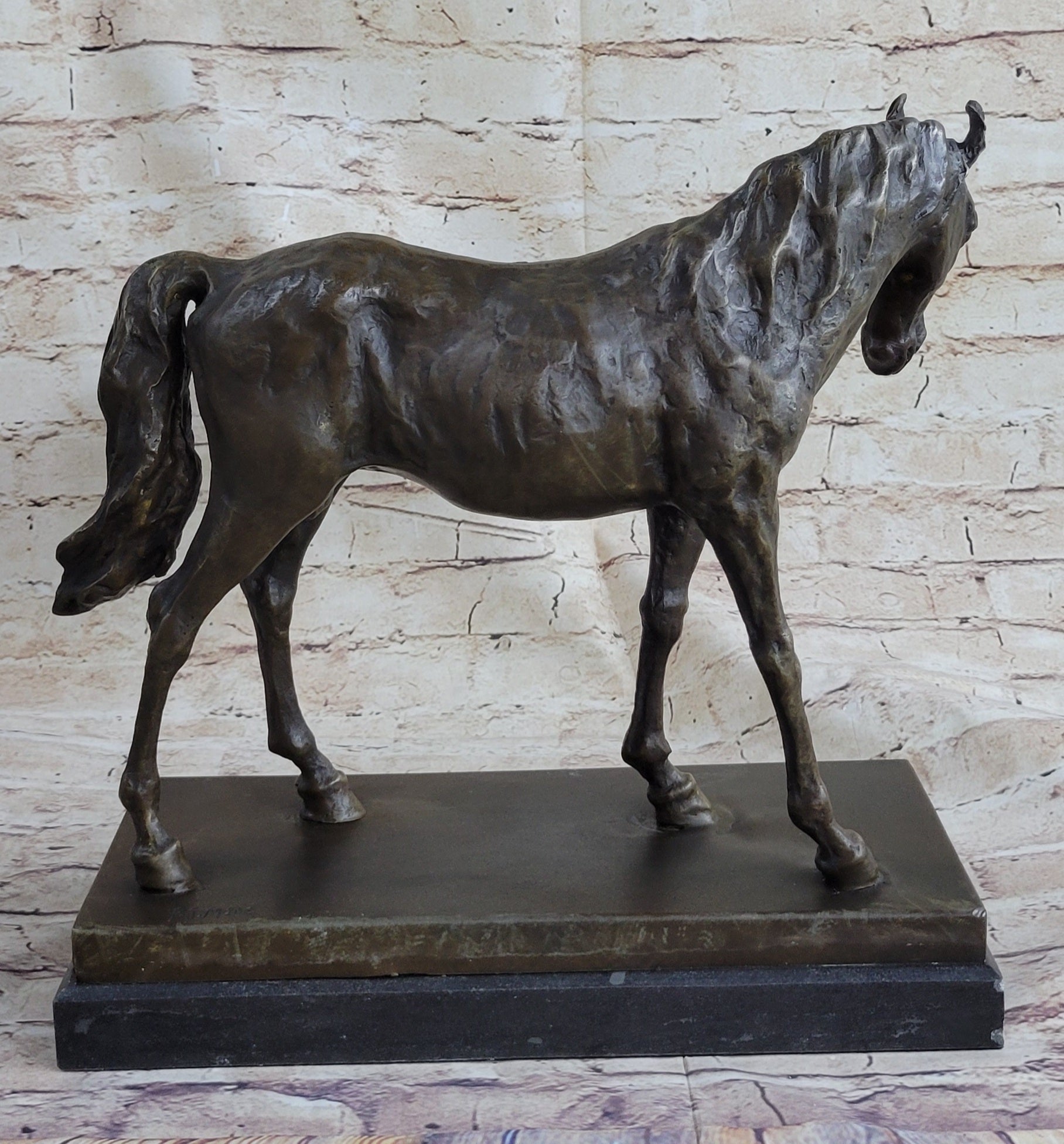 Large Arabian Horse Bronze Sculpture Statue By P.J Mene HotCast Marble Figurine