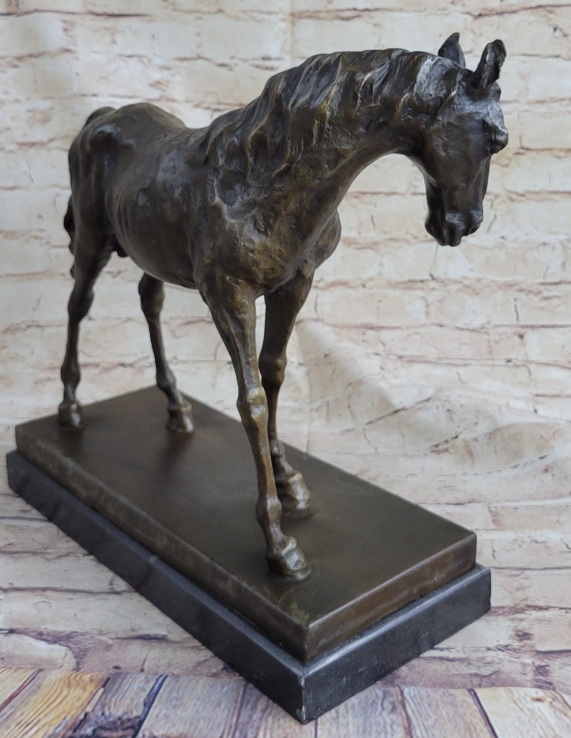 Large Arabian Horse Bronze Sculpture Statue By P.J Mene HotCast Marble Figurine