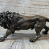 Roaring Guardian Lion Bronze Metal Figurine Sculpture Statue Signed Art Decor