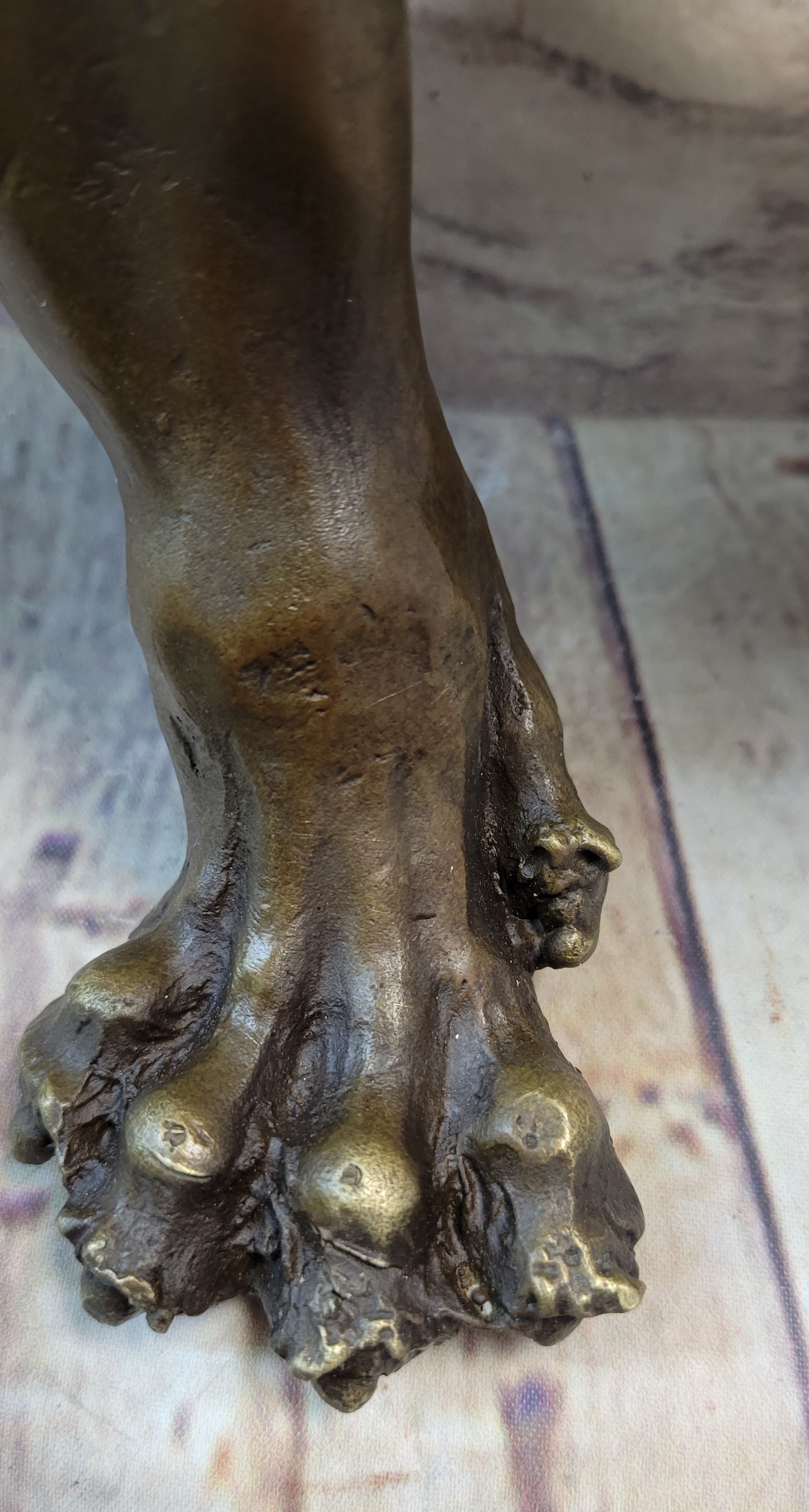 Roaring Guardian Lion Bronze Metal Figurine Sculpture Statue Signed Art Decor