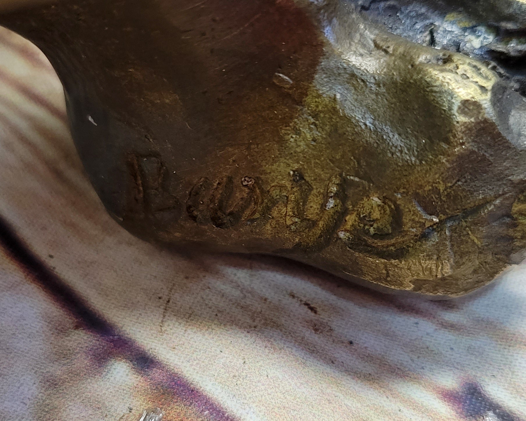 Roaring Guardian Lion Bronze Metal Figurine Sculpture Statue Signed Art Decor