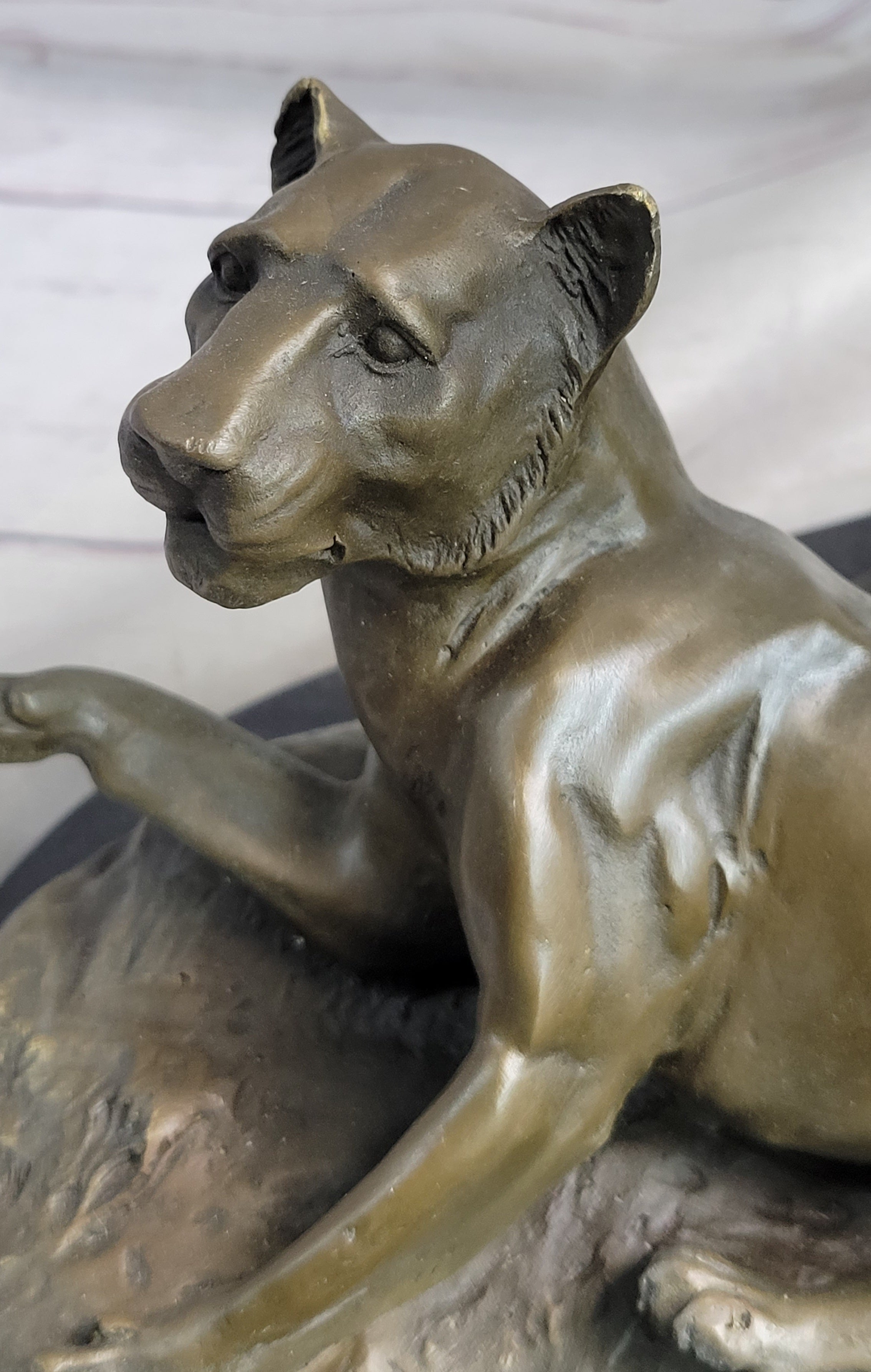 Male and Female Lions African Lion Safari Savannah Bronze Sculpture Statue Art Decor