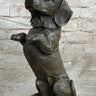 Hot Cast Bronze Puppy Dog Begging Signed Original Art Sculpture Statue Figure