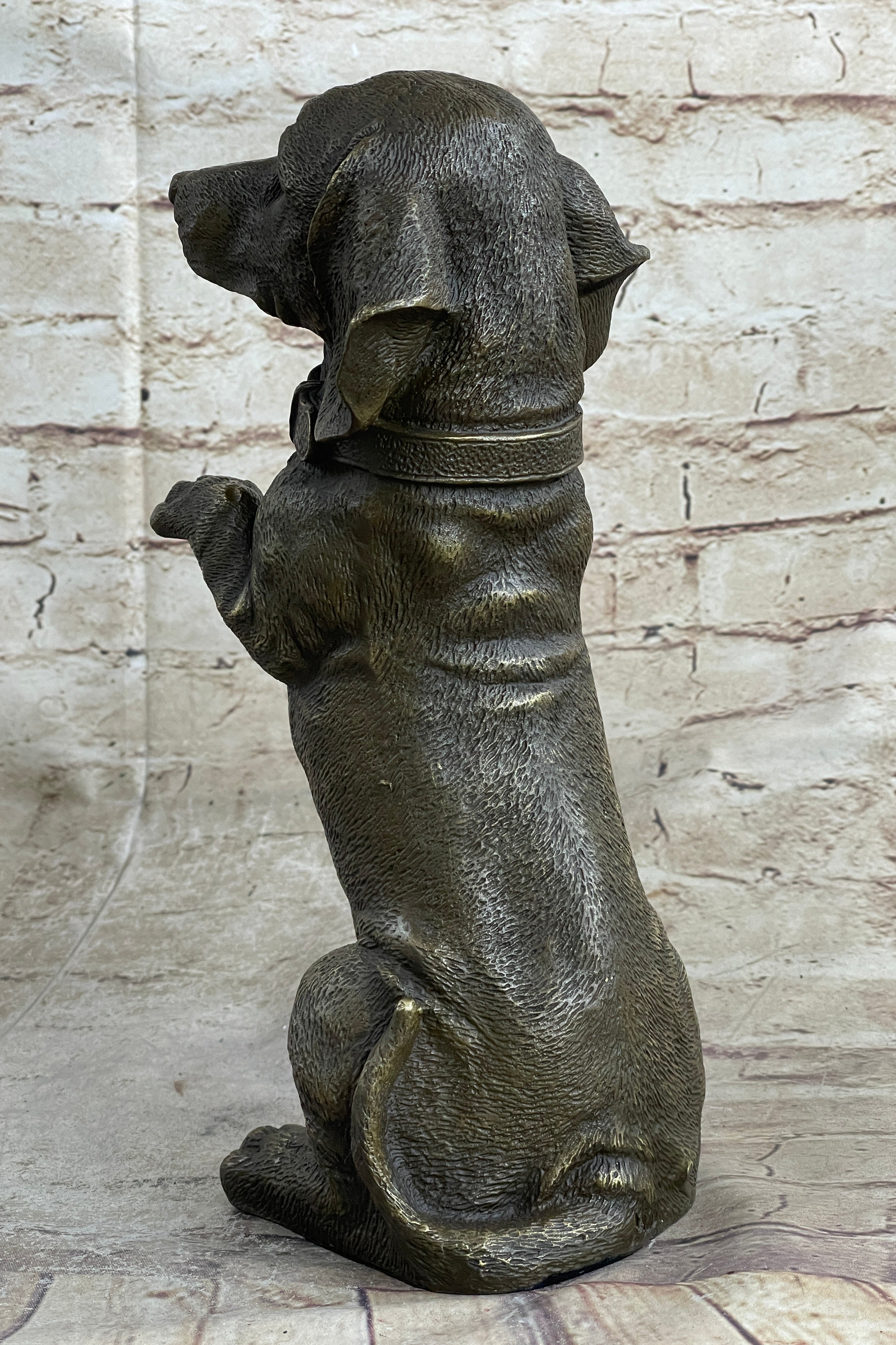Hot Cast Bronze Puppy Dog Begging Signed Original Art Sculpture Statue Figure