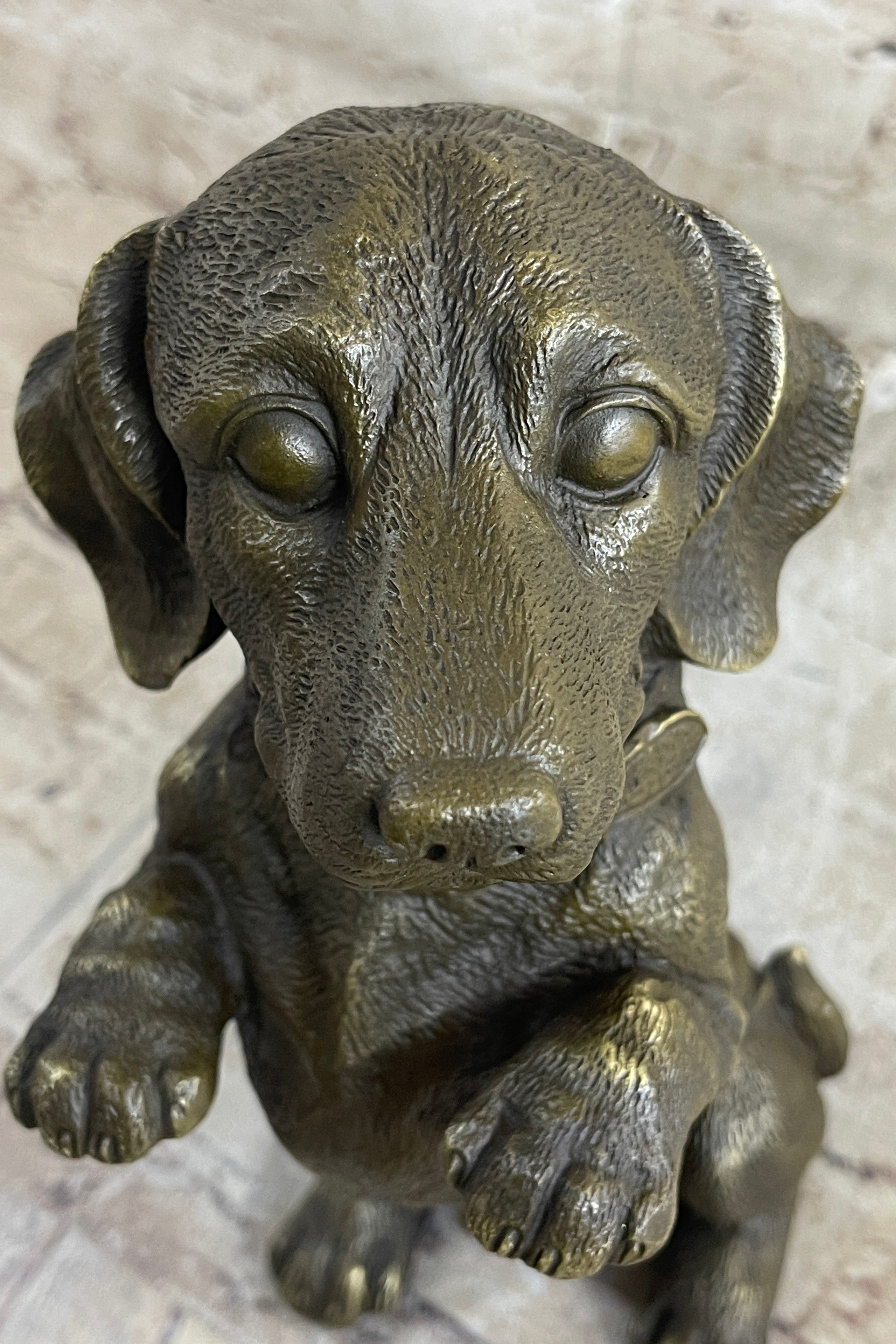 Hot Cast Bronze Puppy Dog Begging Signed Original Art Sculpture Statue Figure