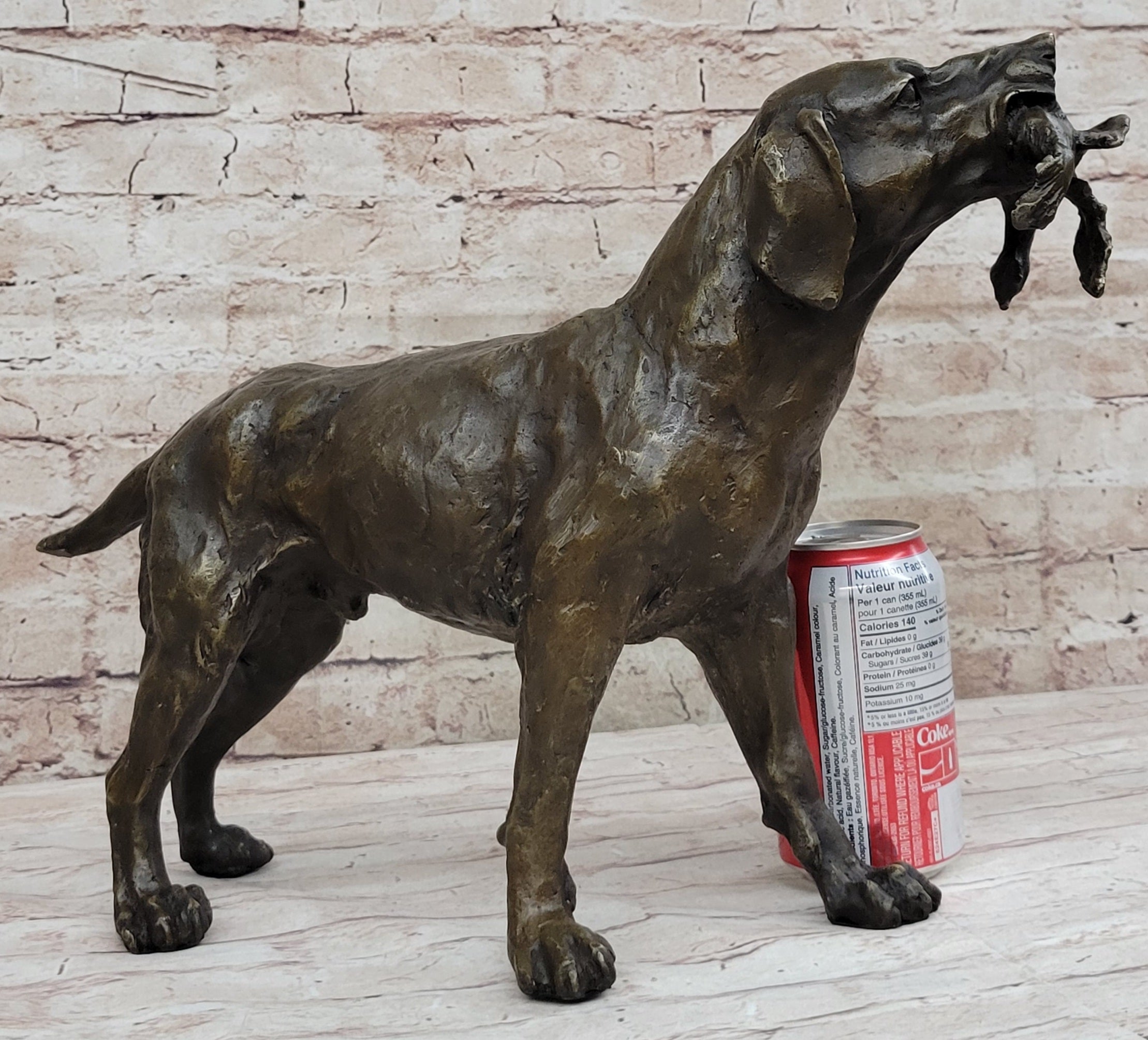 Signed Truffot Hunting Dog With Dead Bird Bronze Art Deco Sculpture Home Decor