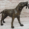 Signed Truffot Hunting Dog With Dead Bird Bronze Art Deco Sculpture Home Decor