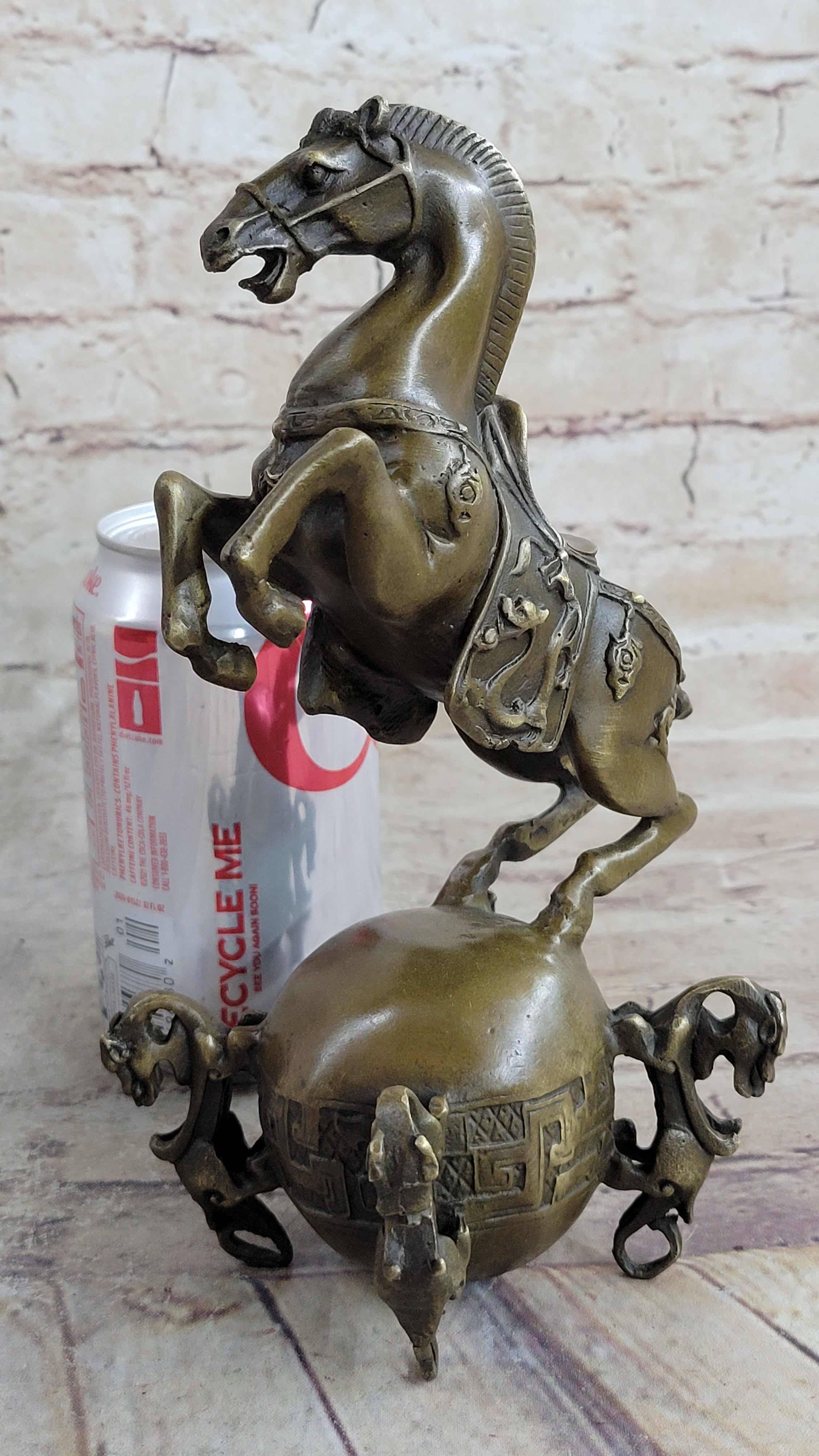 Chinese Tang Horse Lost Wax Bronze Metal Sculpture Handmade Art by Milo
