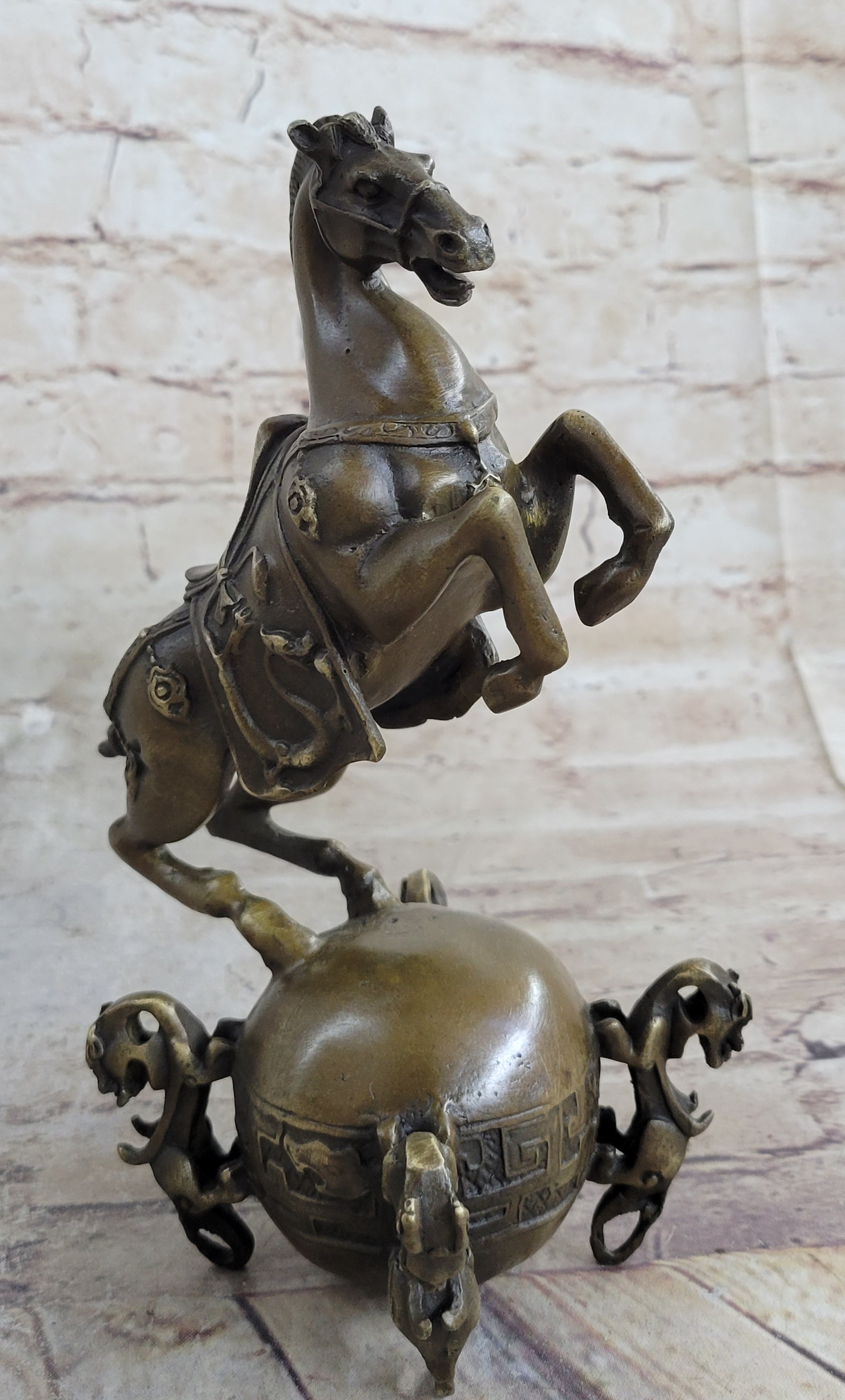 Chinese Tang Horse Lost Wax Bronze Metal Sculpture Handmade Art by Milo