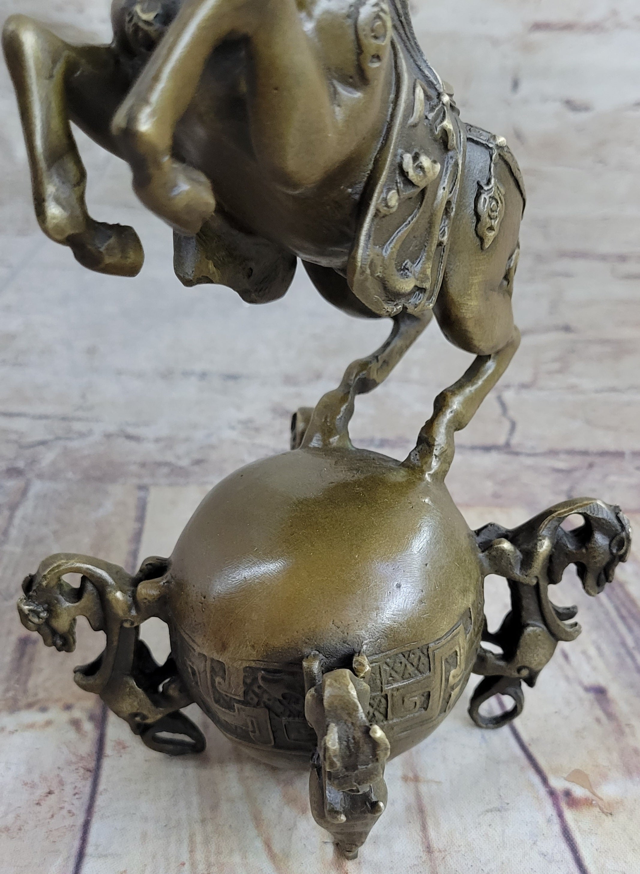 Chinese Tang Horse Lost Wax Bronze Metal Sculpture Handmade Art by Milo
