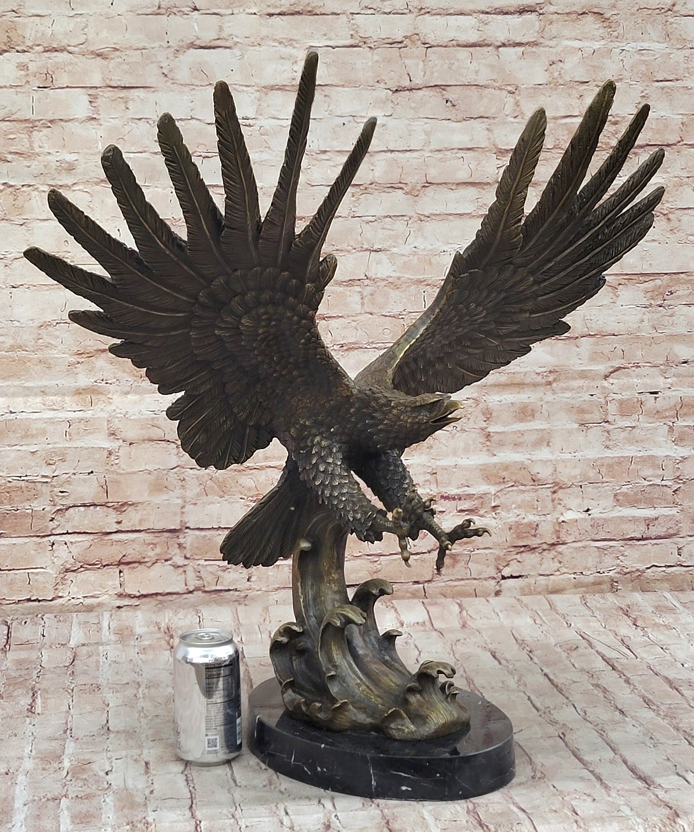 Bronze Metal Eagle Statue Sculpture Garden Yard Original Casting 26"" x 31"