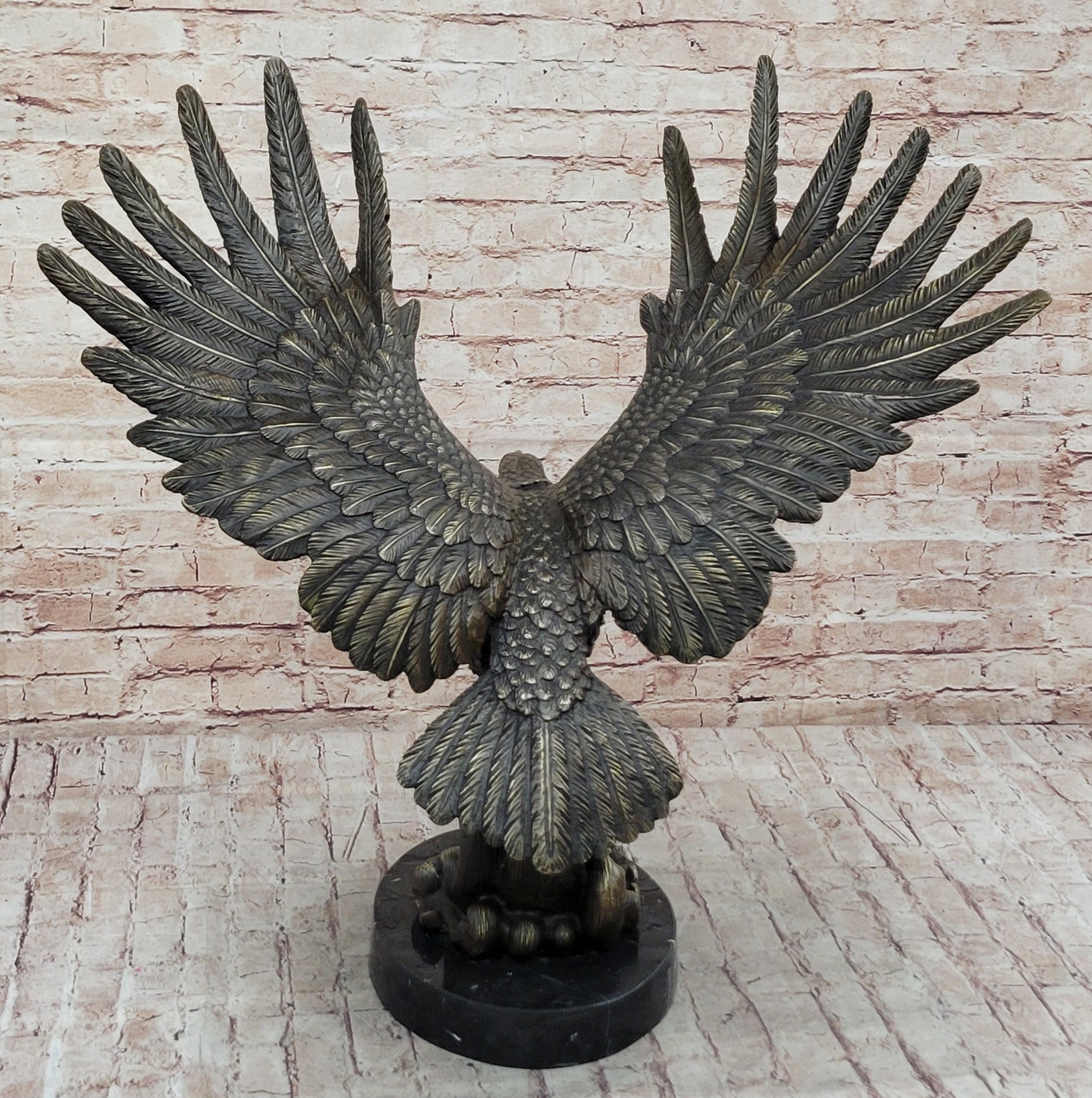 Bronze Metal Eagle Statue Sculpture Garden Yard Original Casting 26"" x 31"