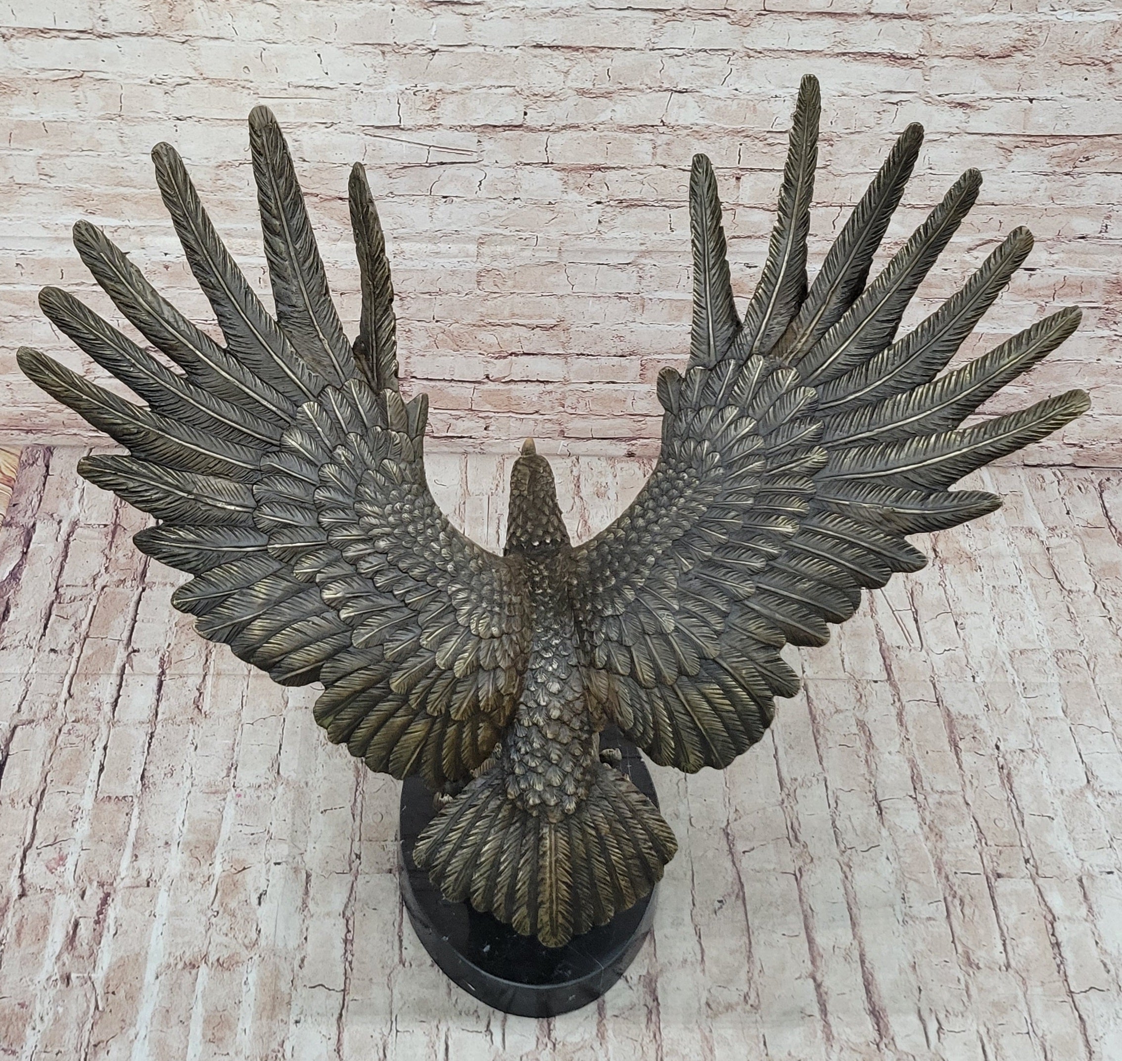 Bronze Metal Eagle Statue Sculpture Garden Yard Original Casting 26"" x 31"