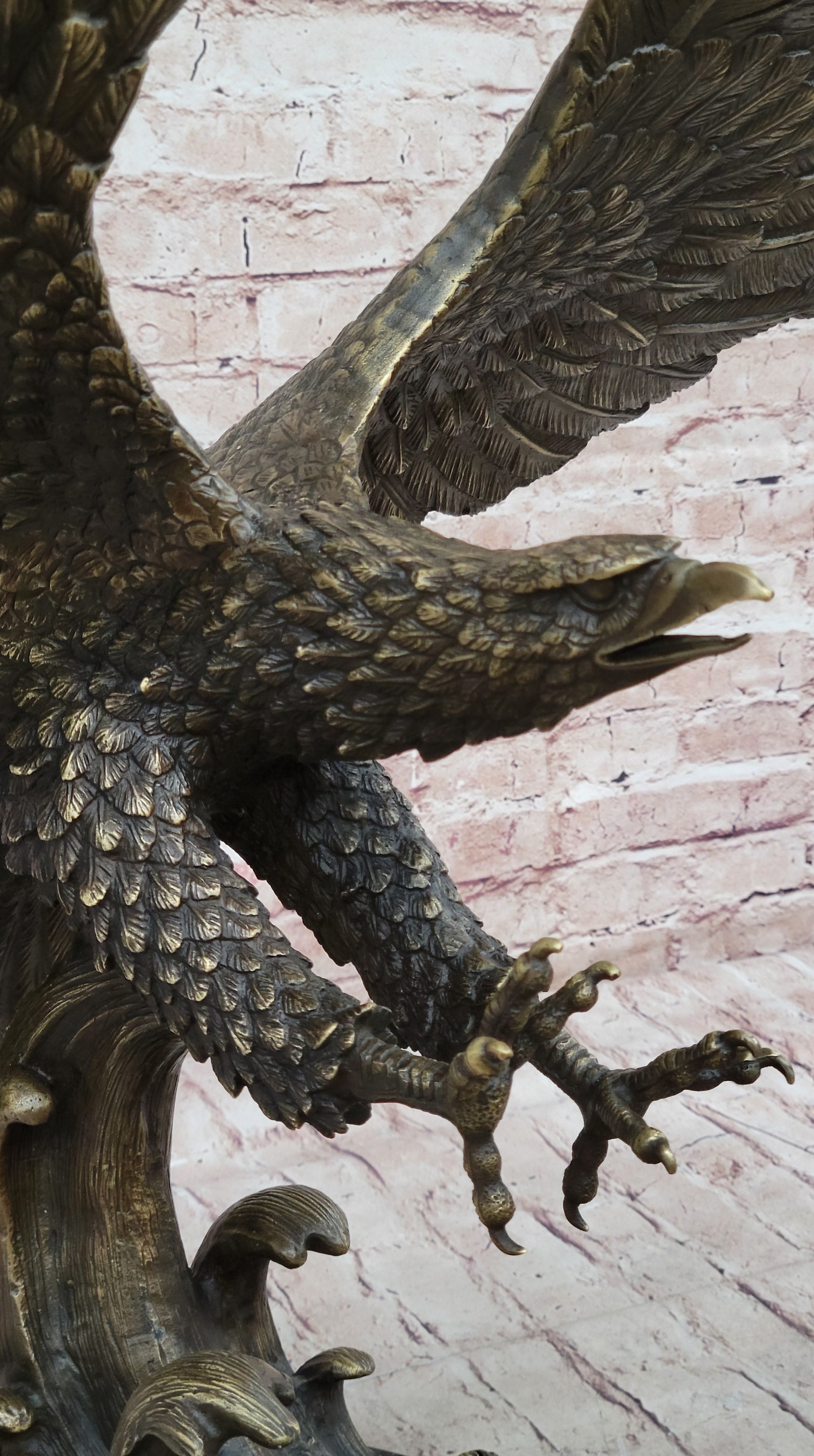 Bronze Metal Eagle Statue Sculpture Garden Yard Original Casting 26"" x 31"