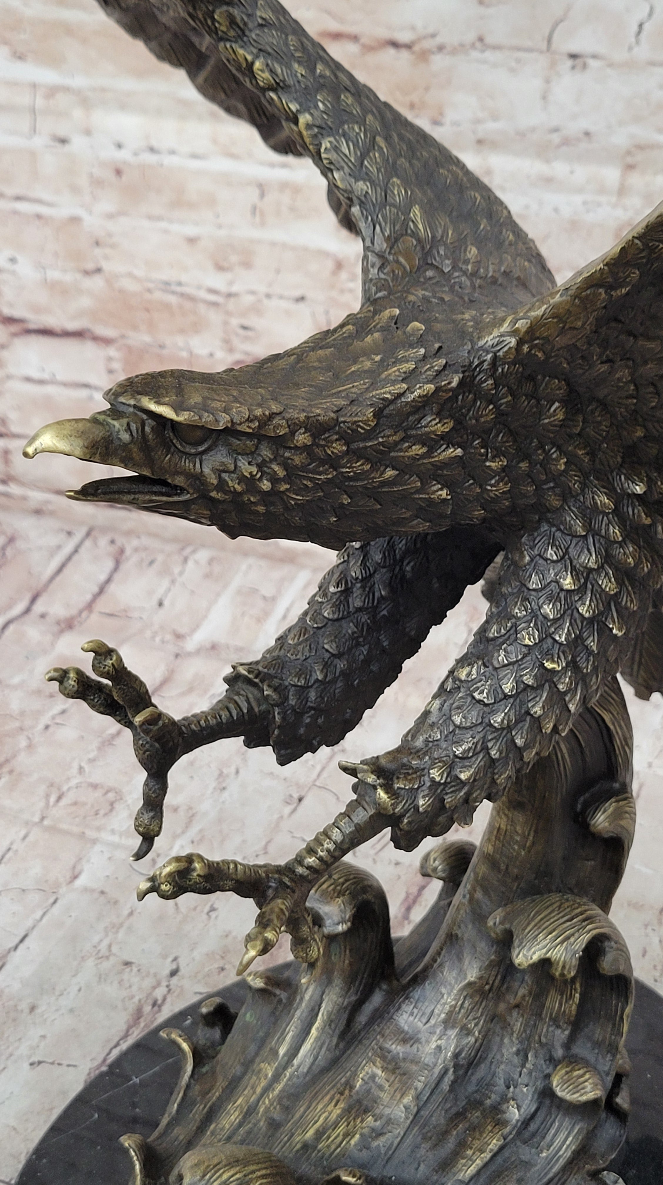 Bronze Metal Eagle Statue Sculpture Garden Yard Original Casting 26"" x 31"