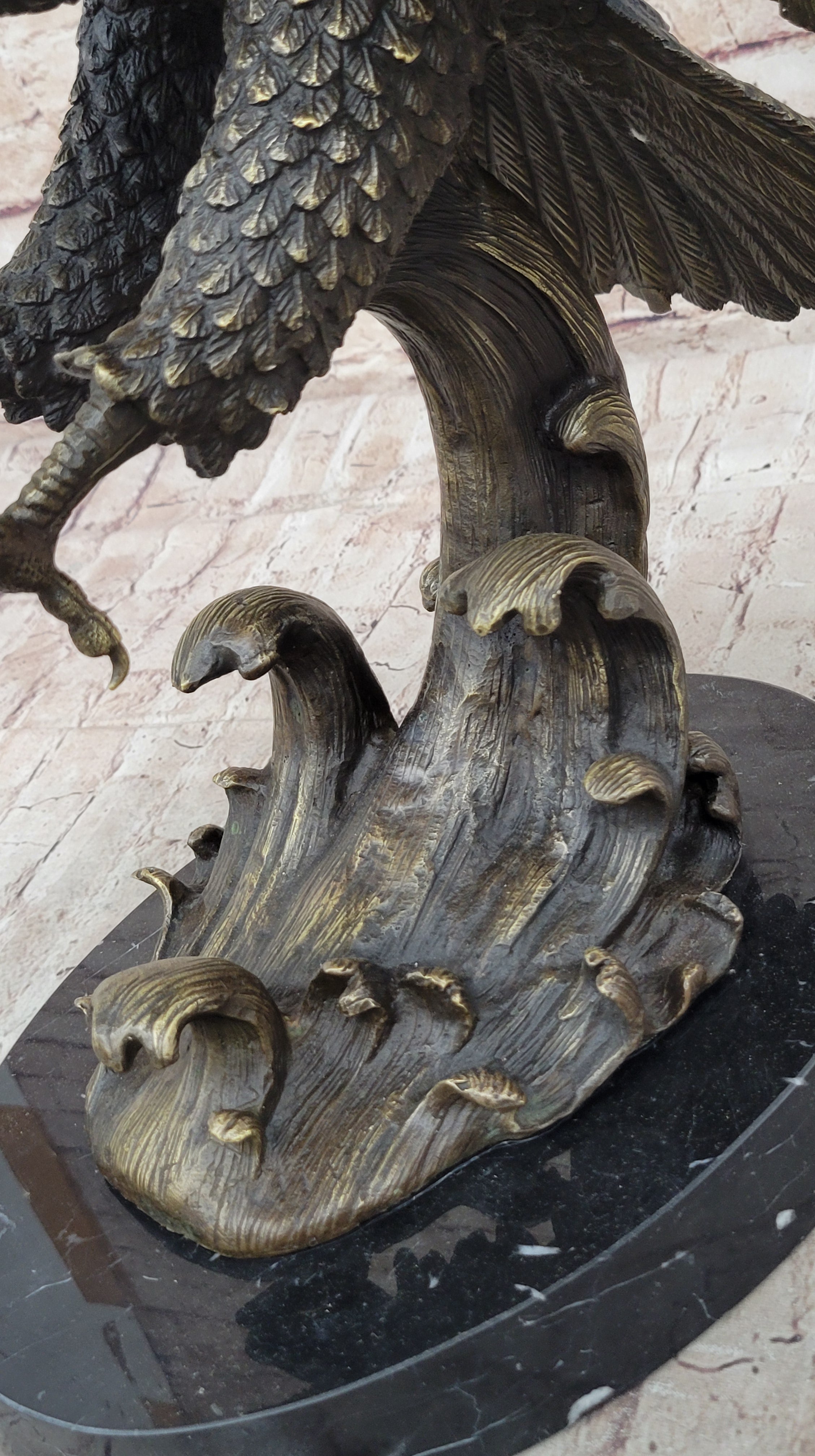 Bronze Metal Eagle Statue Sculpture Garden Yard Original Casting 26"" x 31"