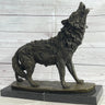 Extra Large Wild Animal Life Wolf Dog Bronze Sculpture Hot Cast Marble Figurine