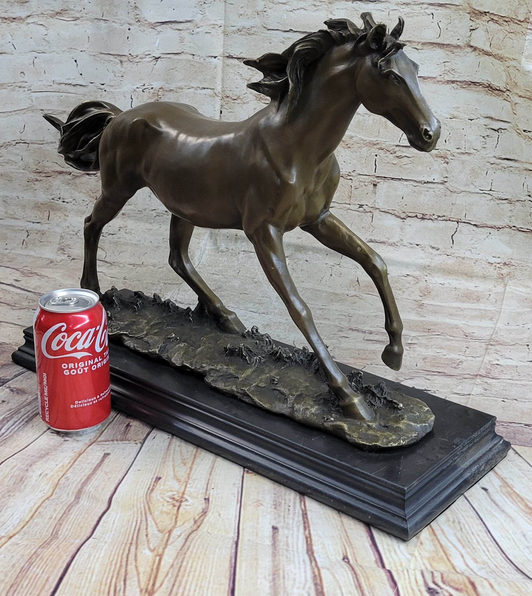 Galloping Horse Bronze Statue Sculpture Equestrian Art PJ Mene 15" x 24"