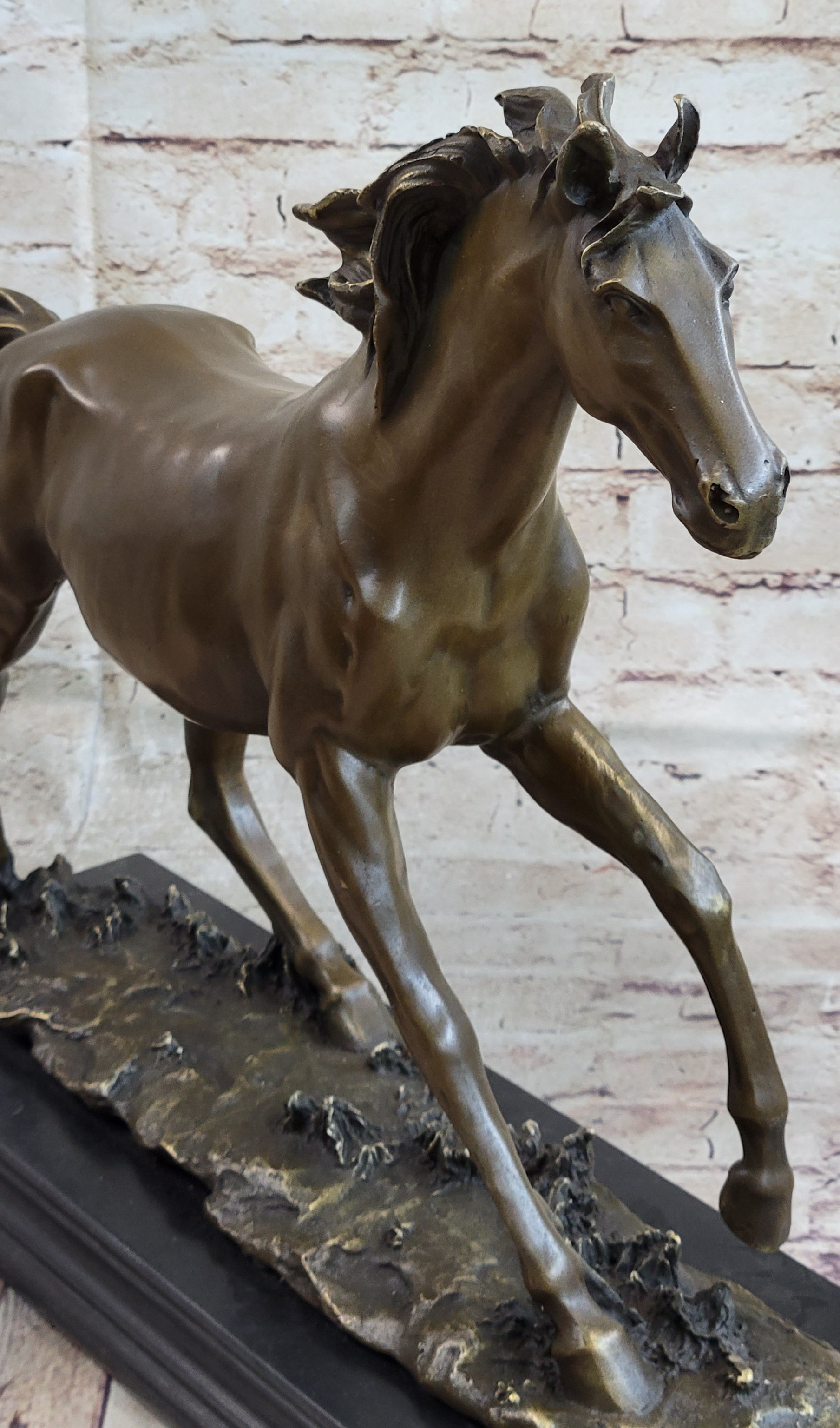 Galloping Horse Bronze Statue Sculpture Equestrian Art PJ Mene 15" x 24"