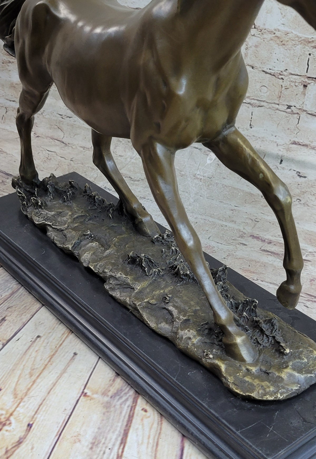 Galloping Horse Bronze Statue Sculpture Equestrian Art PJ Mene 15" x 24"