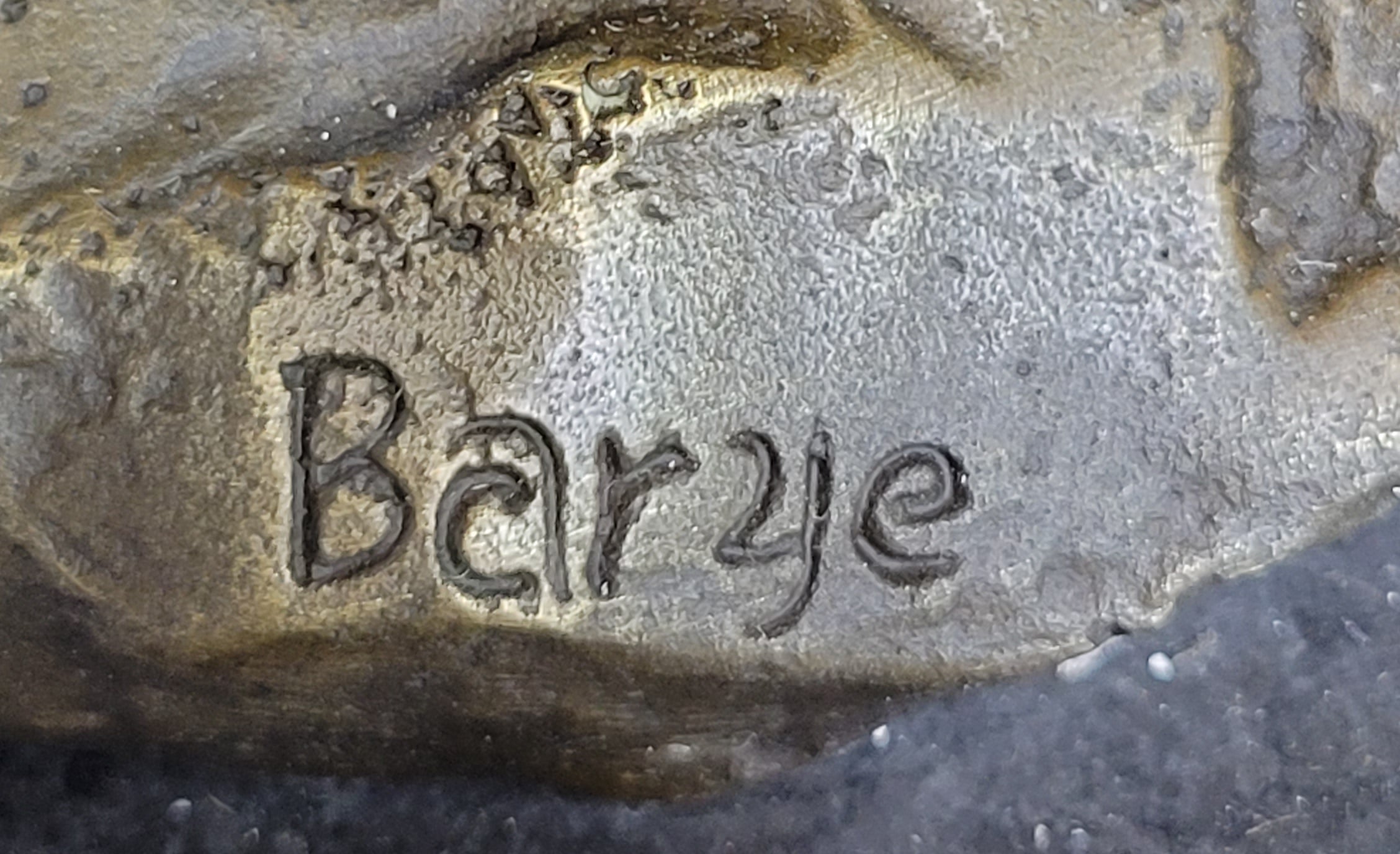 Lion vs. Snake Bronze Statue Sculpture Figure by Antoine Barye on Marble Base