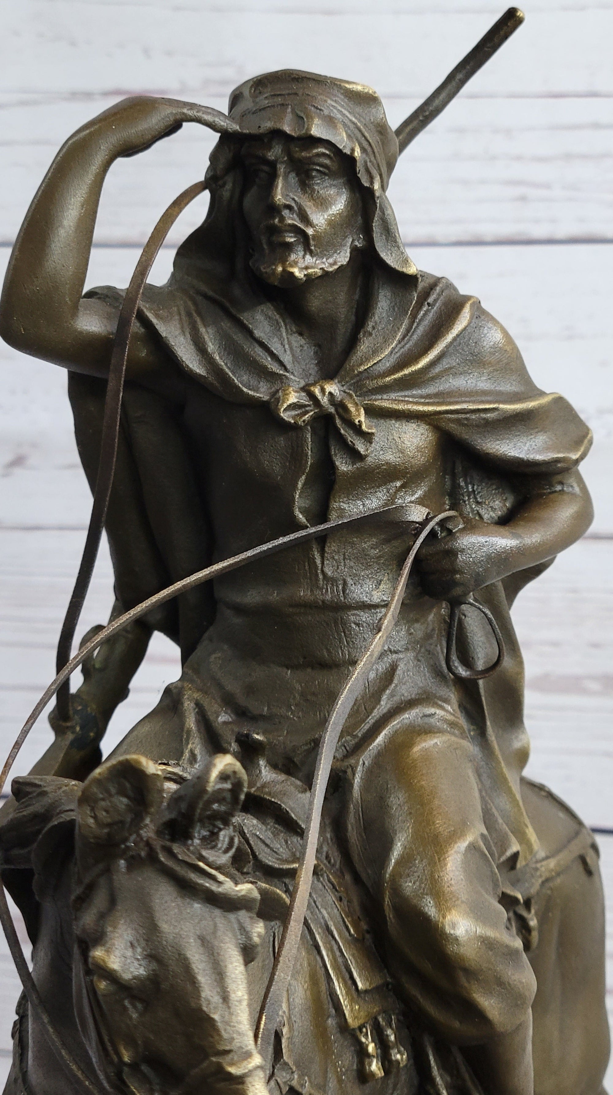 Lawrence of Arabia Bronze Sculpture Statue of Arabian Man on Horseback on Marble Base