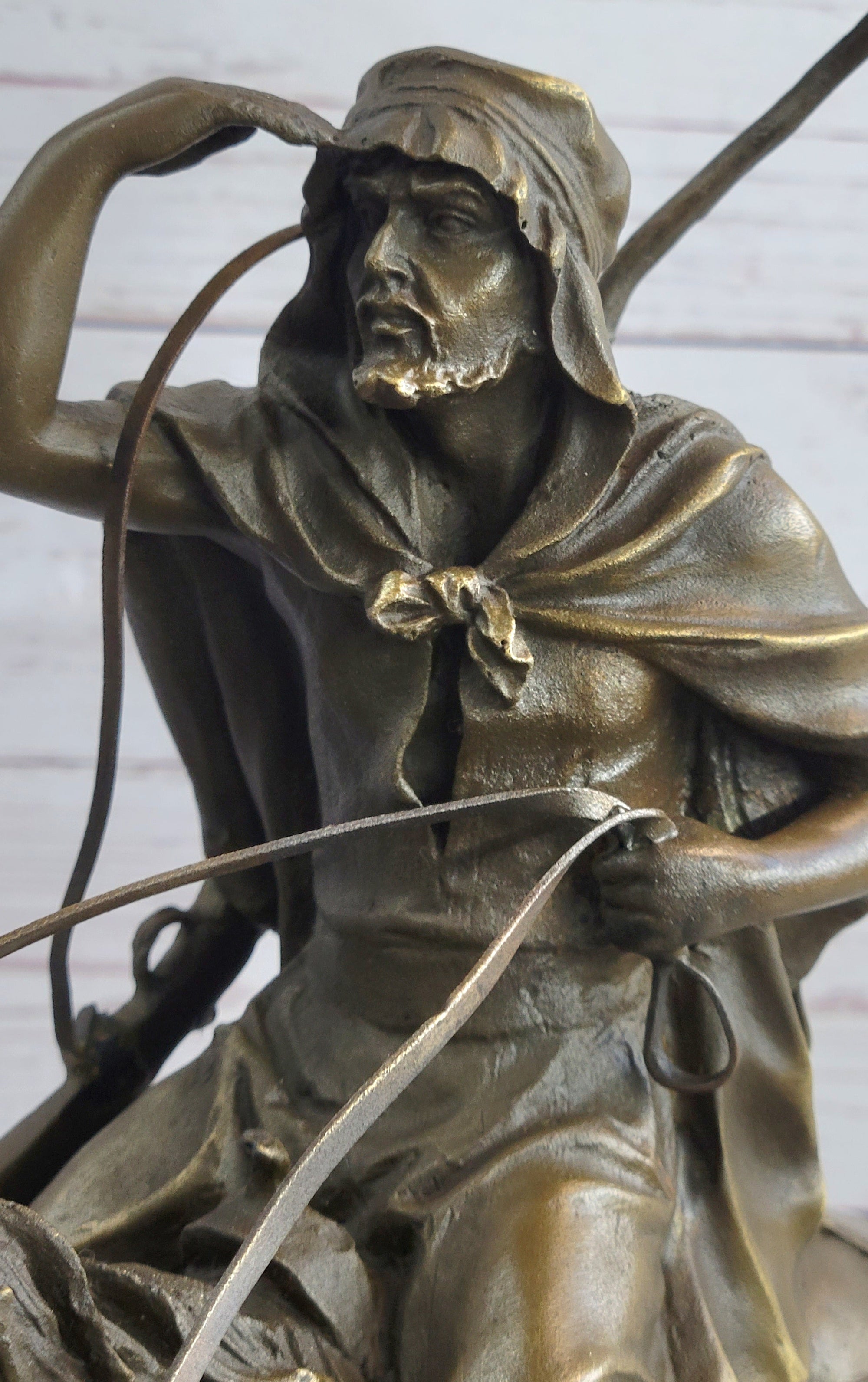 Lawrence of Arabia Bronze Sculpture Statue of Arabian Man on Horseback on Marble Base