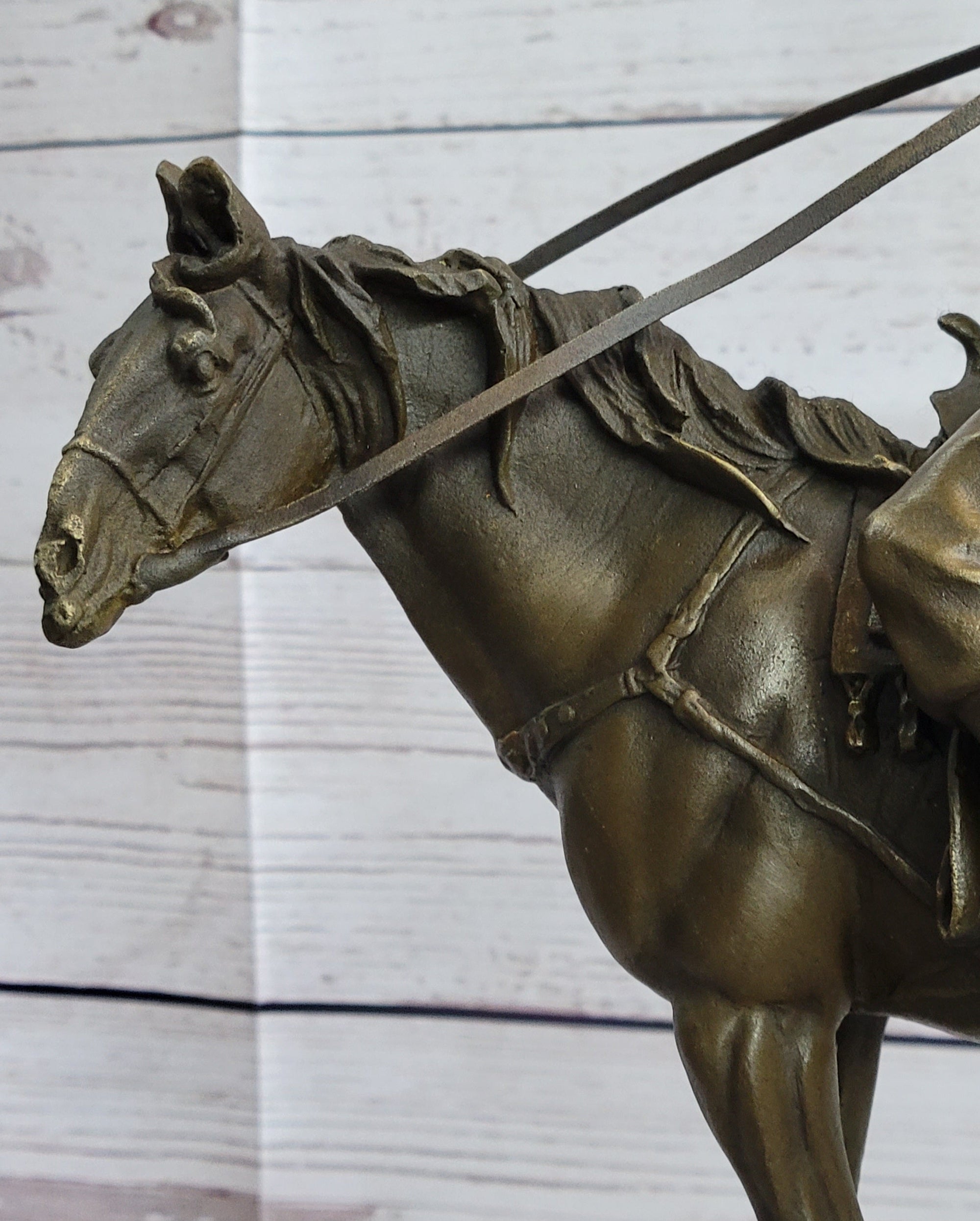 Lawrence of Arabia Bronze Sculpture Statue of Arabian Man on Horseback on Marble Base
