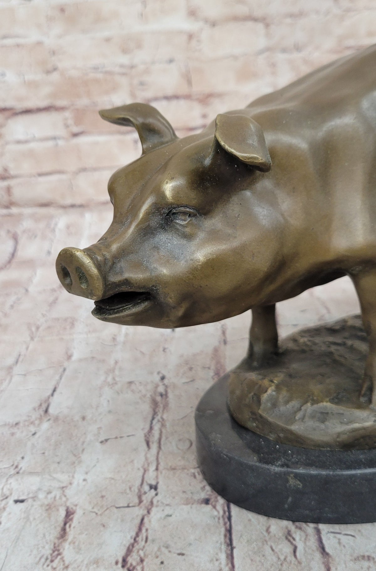 Signed Wild Pig bronze Sculpture Figure Art Deco Figurine Home Decor Decoration | HT Animal Supply