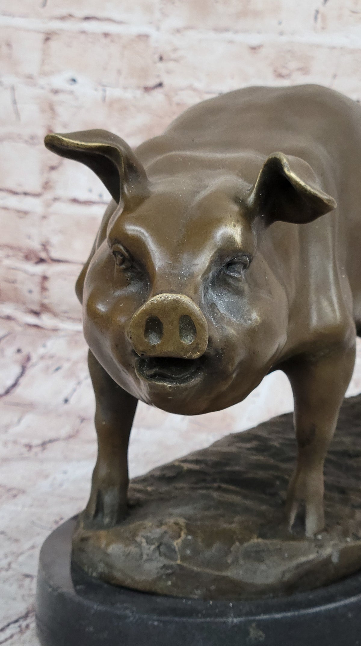 Signed Wild Pig bronze Sculpture Figure Art Deco Figurine Home Decor Decoration | HT Animal Supply
