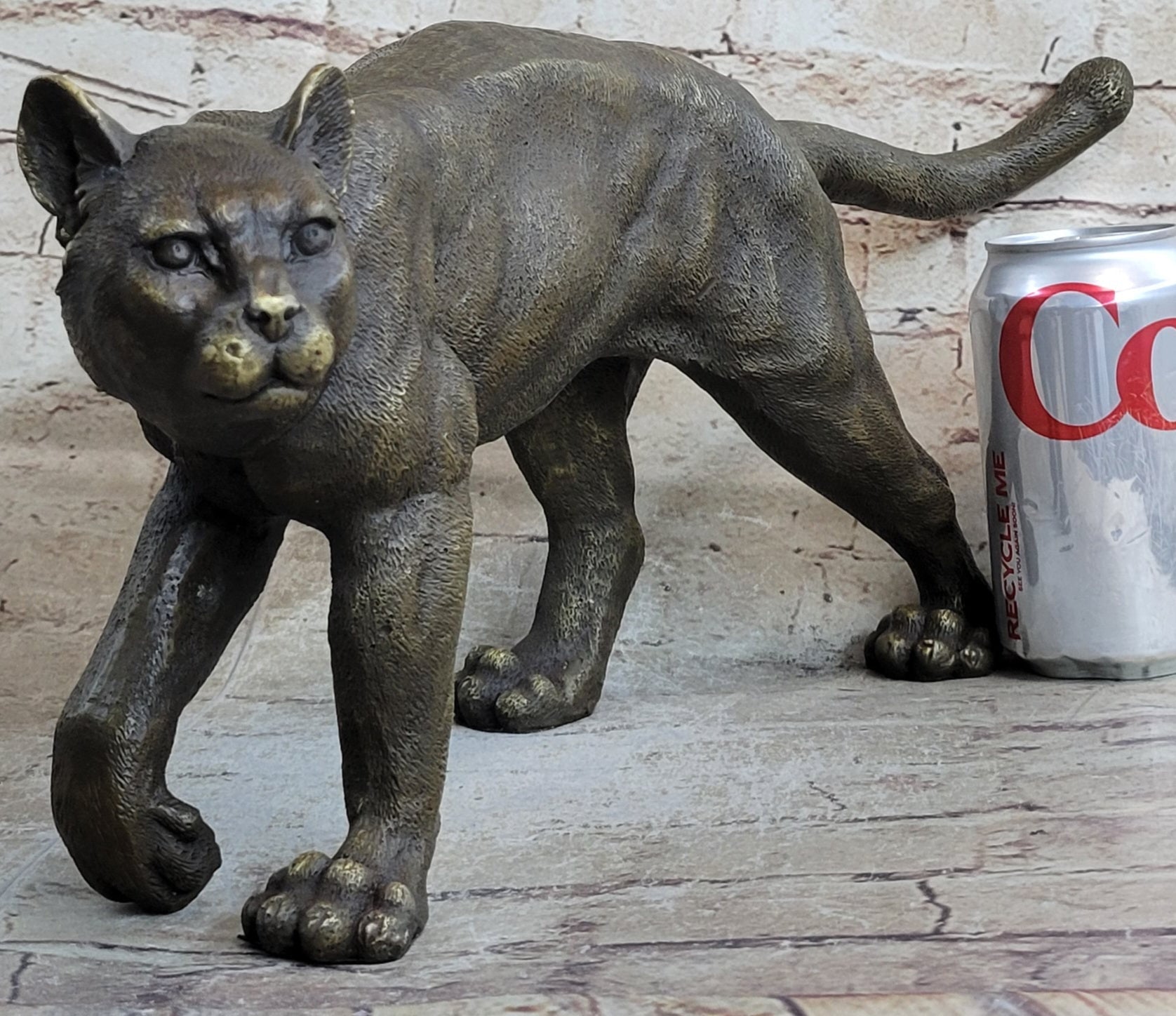 Bronze Metal Cat Kitten Housecat Sculpture Statue Figurine Feline Art Signed Original