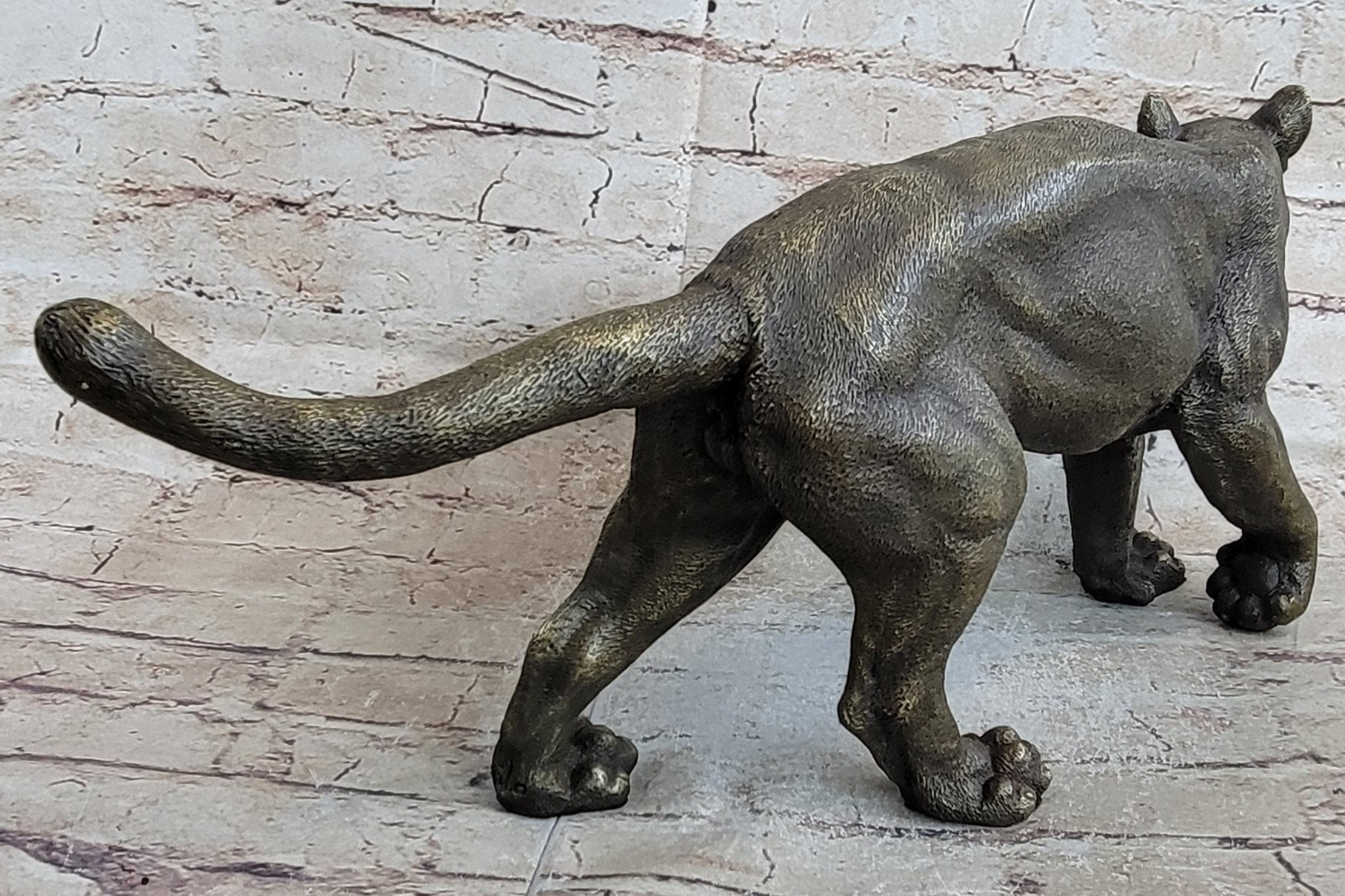 Bronze Metal Cat Kitten Housecat Sculpture Statue Figurine Feline Art Signed Original