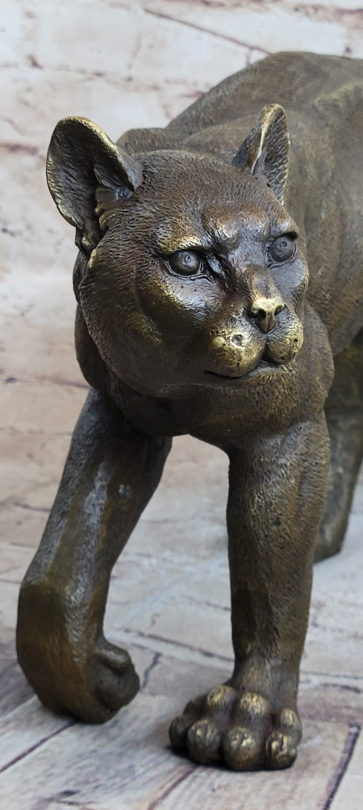 Bronze Metal Cat Kitten Housecat Sculpture Statue Figurine Feline Art Signed Original
