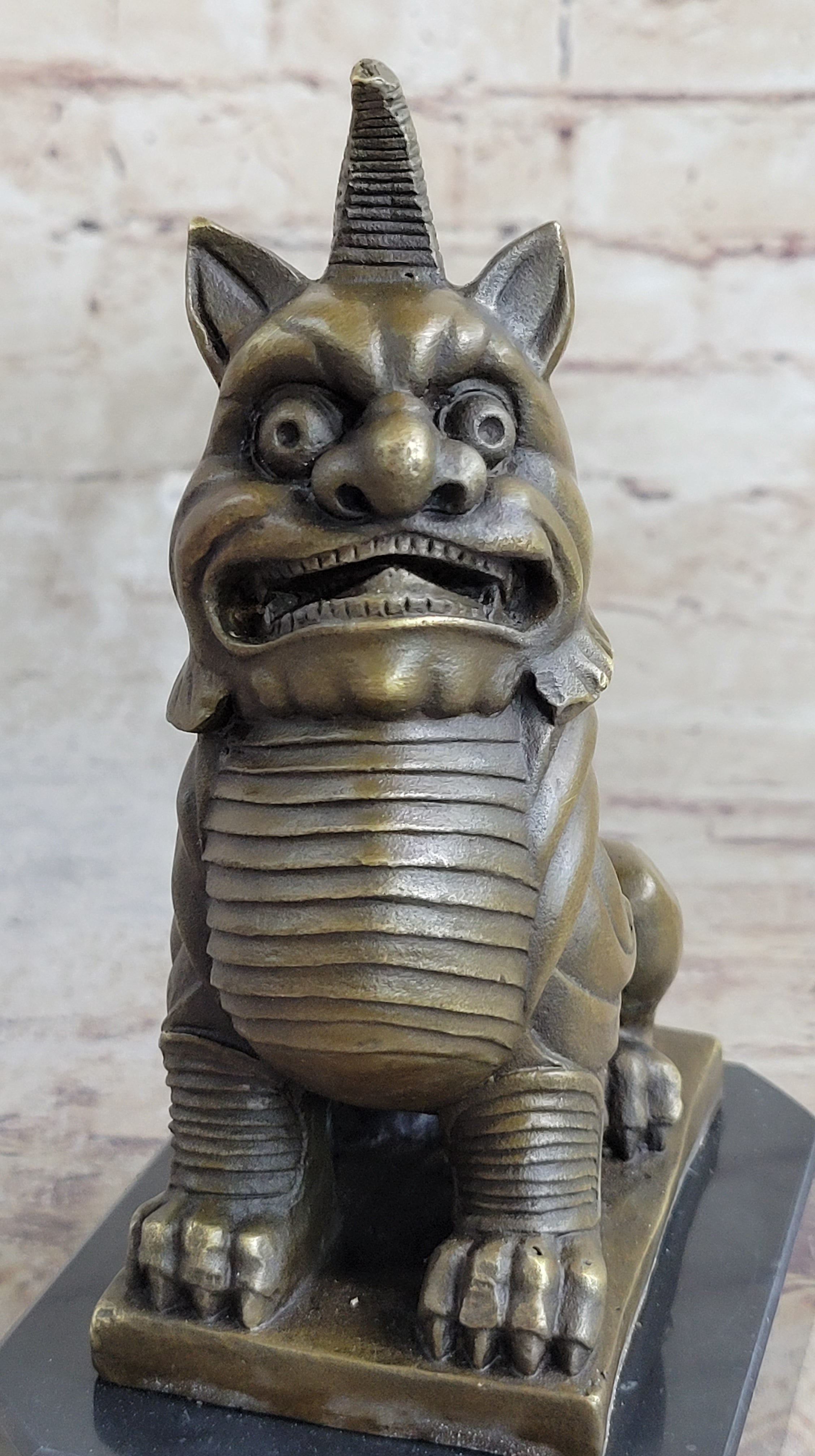 Vintage Fengshui Bronze Guardian Fu Foo Dogs Lion Door Leo Statue Lions Erte