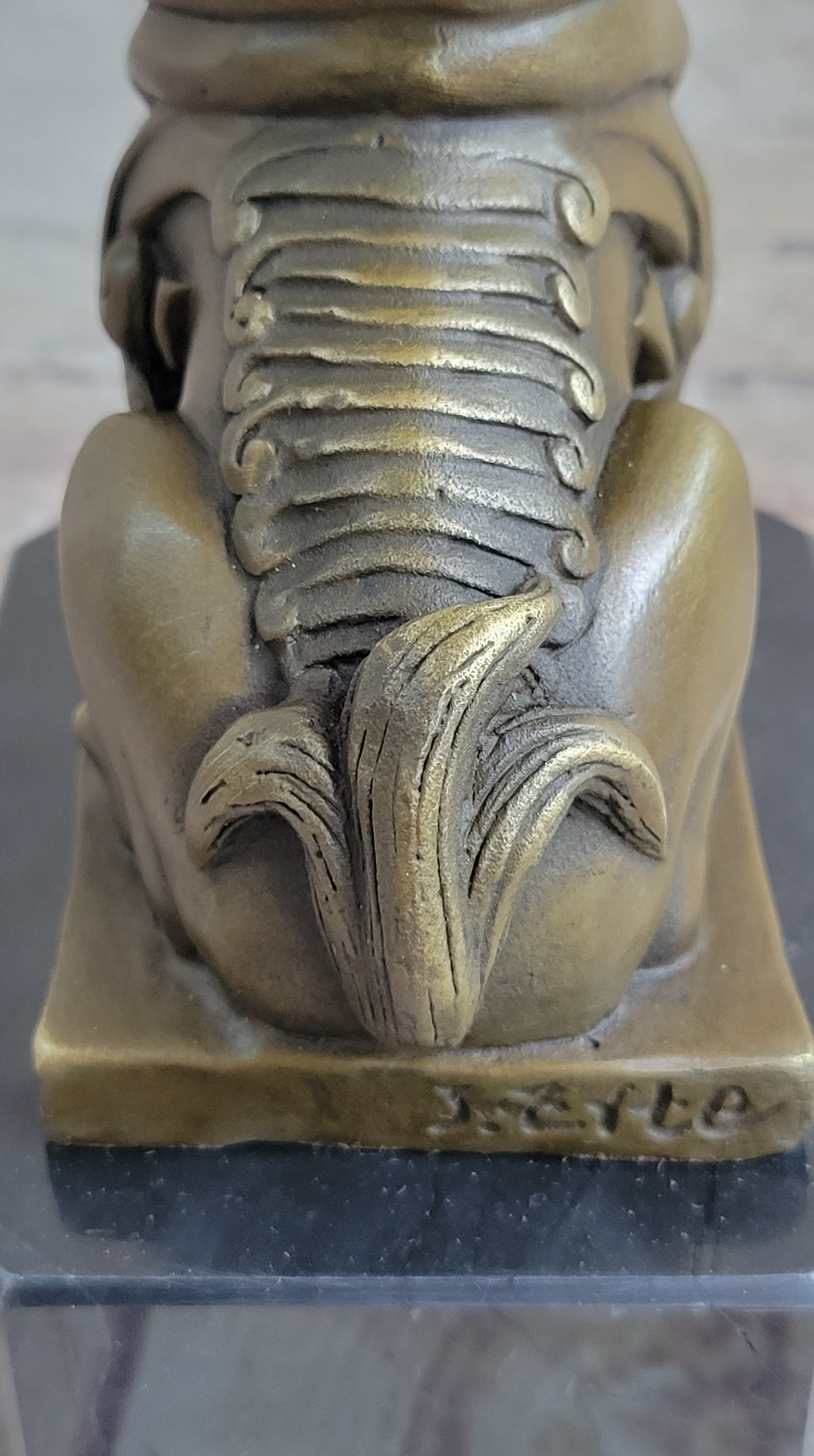 Vintage Fengshui Bronze Guardian Fu Foo Dogs Lion Door Leo Statue Lions Erte