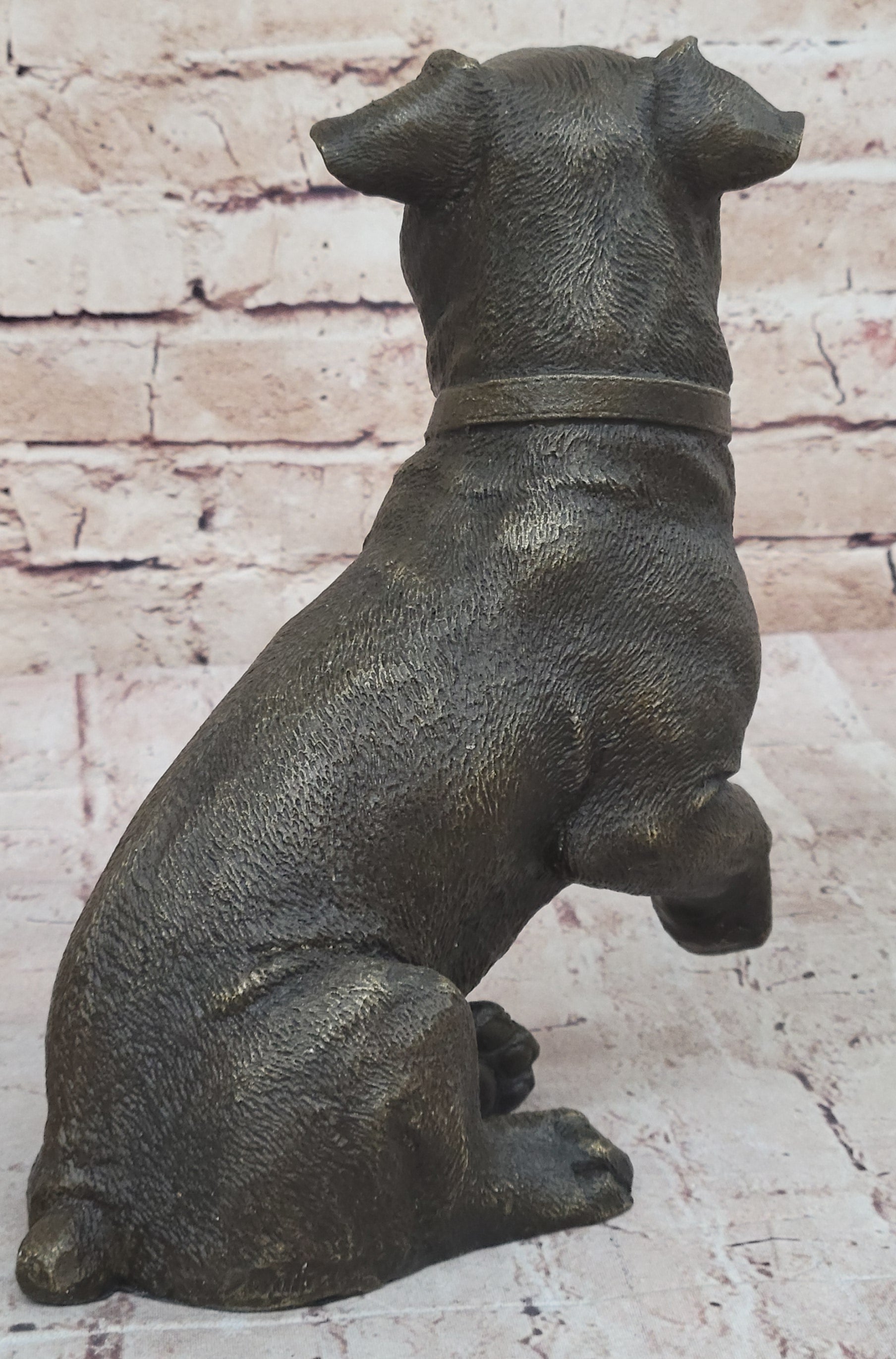 Handmade Bronze Jack Russell Terrier Puppy Dog Figurine Sculpture Signed Art Decor